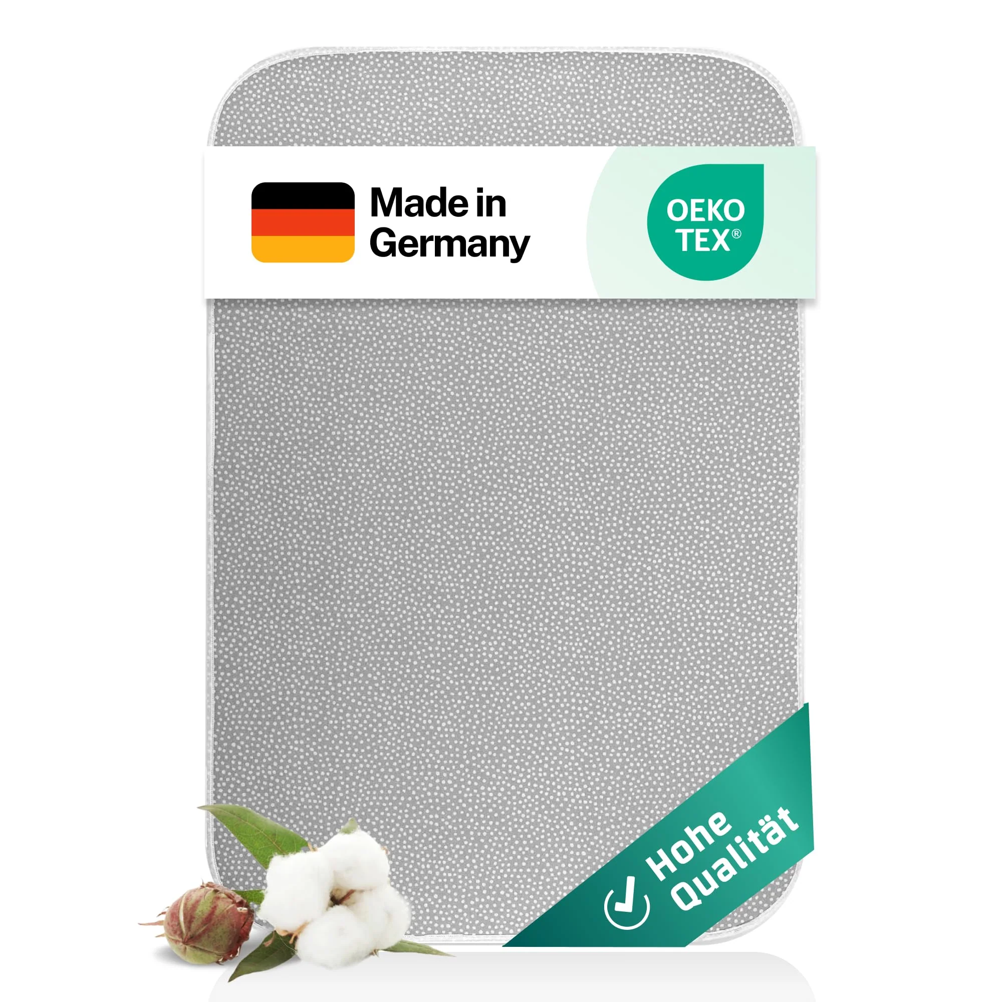 everlar® Bügeldecke I Qualität Made in Germany I Tisch Bügelmatte zum bequemen Bügeln zu Hause & unterwegs I 100 x 65cm I Bügelunterlage I Hitzebeständig I Obermaterial 100% Baumwolle - Image 6
