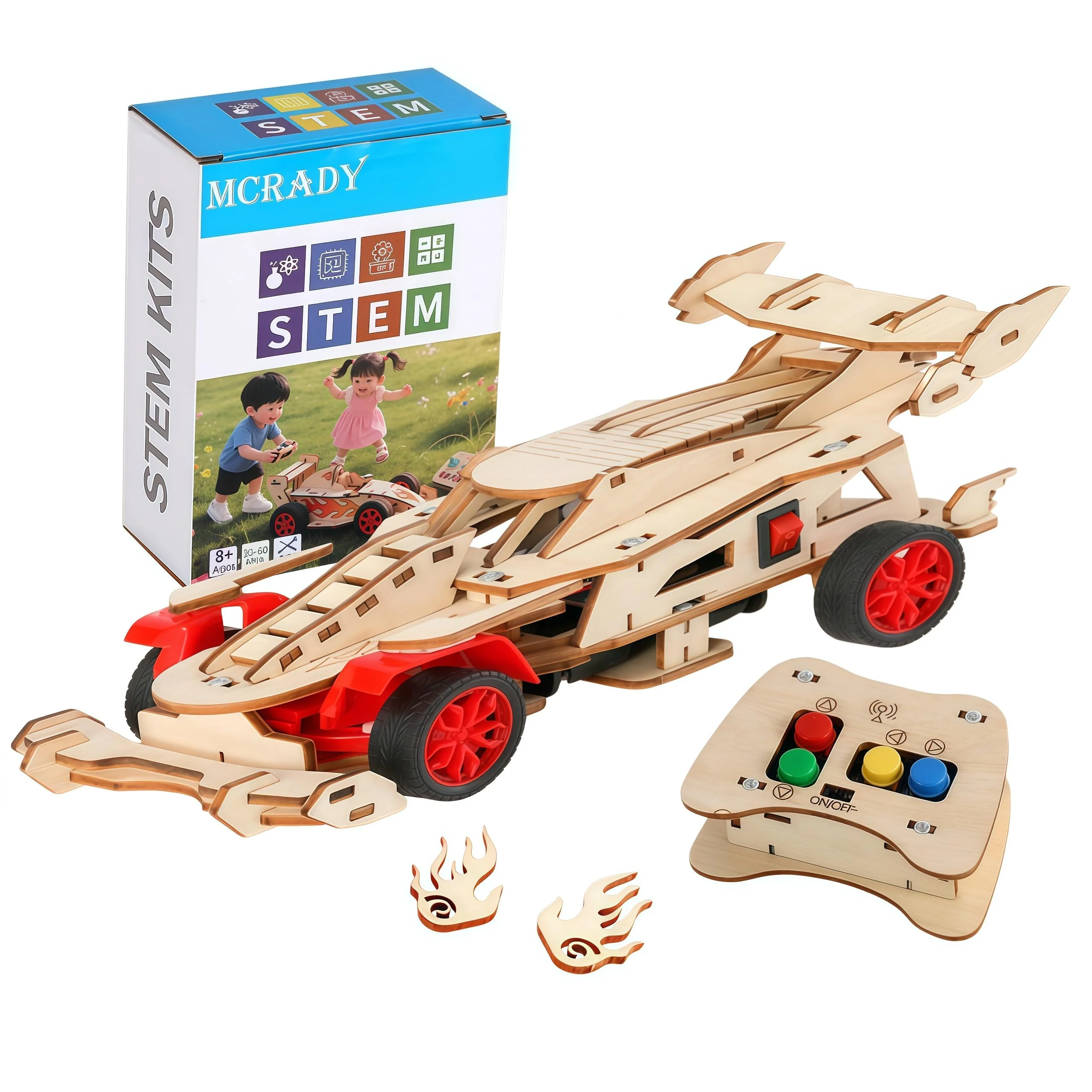 Experimente für Kinder ab 8, 9, 10, 11, 12, 13, 14 Jahren,Formel 1 Ferngesteuertes Auto Bausatz aus Holz für Jungen & Mädchen,Wissenschaftsspielzeug Geschenk Lernspielzeug für 8-12 Jährige