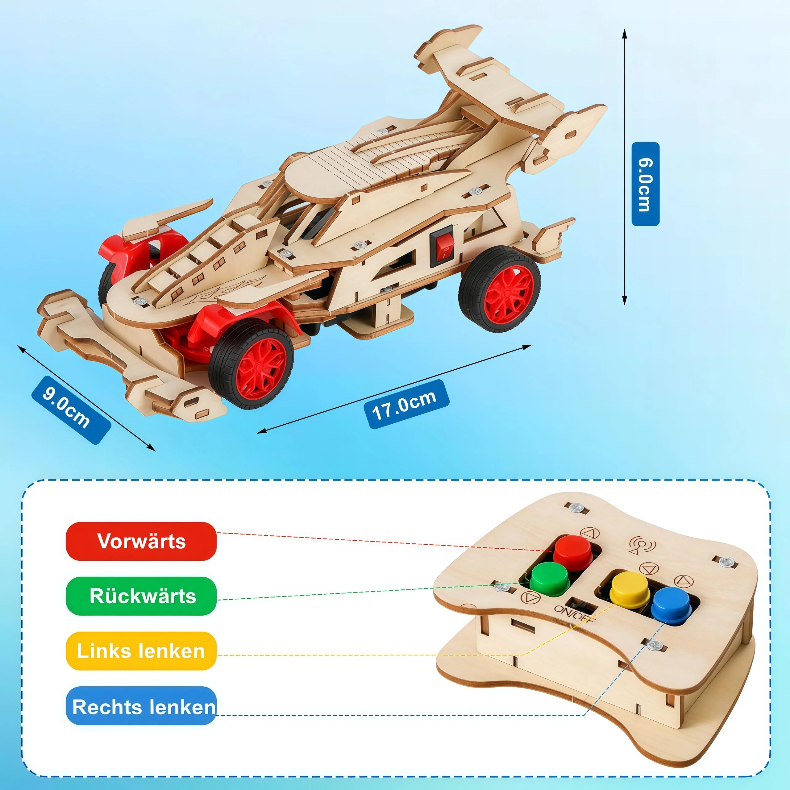 Experimente für Kinder ab 8, 9, 10, 11, 12, 13, 14 Jahren,Formel 1 Ferngesteuertes Auto Bausatz aus Holz für Jungen & Mädchen,Wissenschaftsspielzeug Geschenk Lernspielzeug für 8-12 Jährige - Image 4