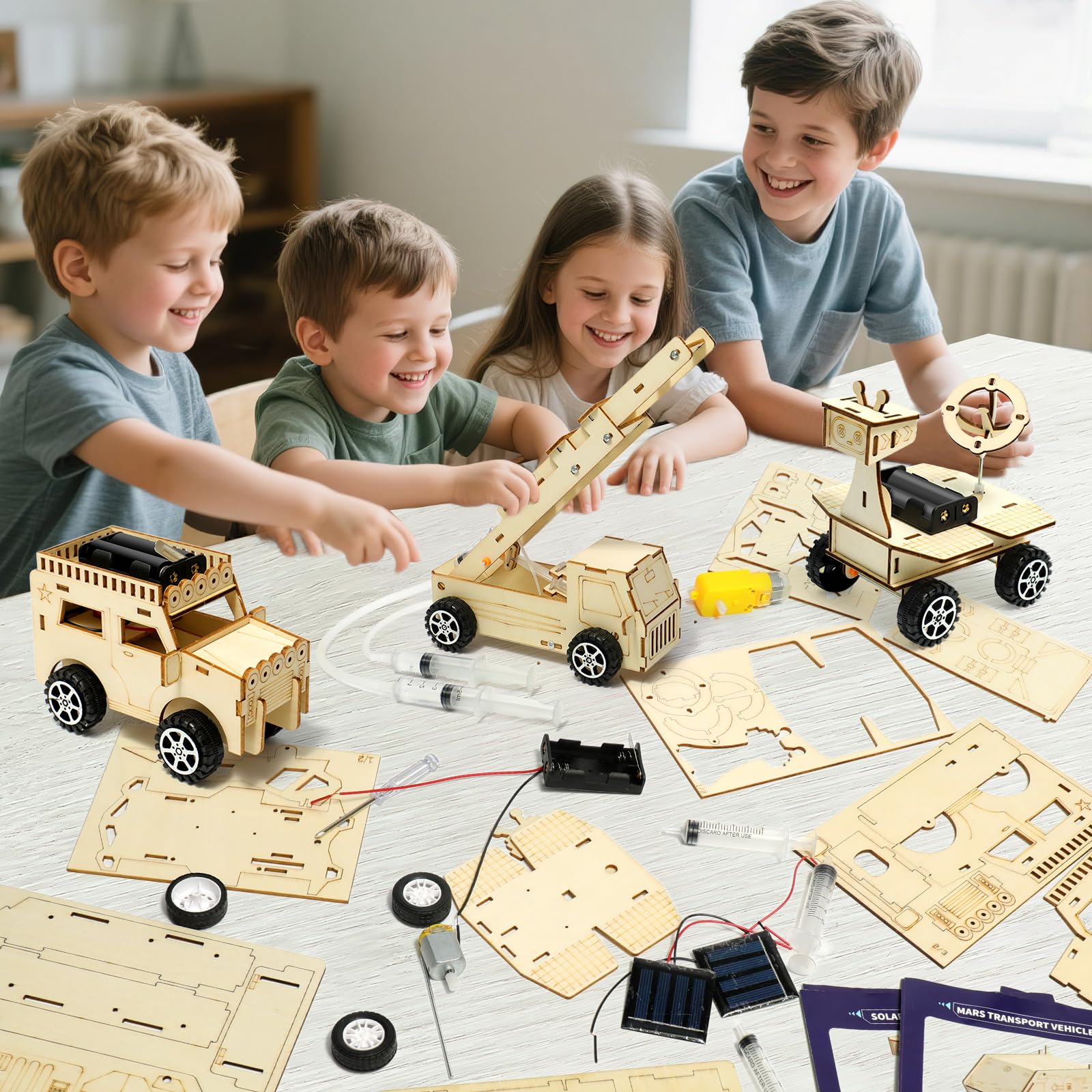 Experimente für Kinder ab 8 9 10 11 12, Auto Elektronik Baukasten, Experimentierkasten, Elektro Baukasten, Holz Auto Bausatz Kinder Spielzeug Geschenke ab 8-14 Jahre Jungen - Image 2