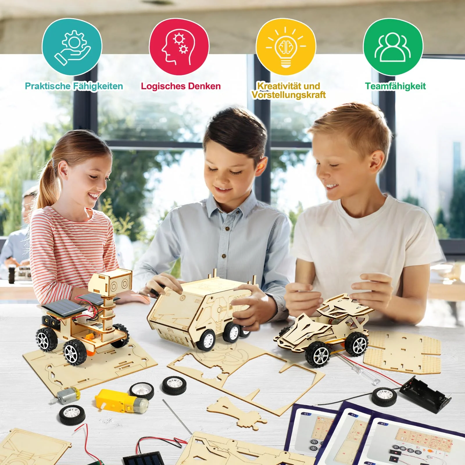 Experimente für Kinder ab 8 9 10 11 12, Auto Elektronik Baukasten, Experimentierkasten, Elektro Baukasten, Holz Auto Bausatz Kinder Spielzeug Geschenke ab 8-14 Jahre Jungen - Image 6