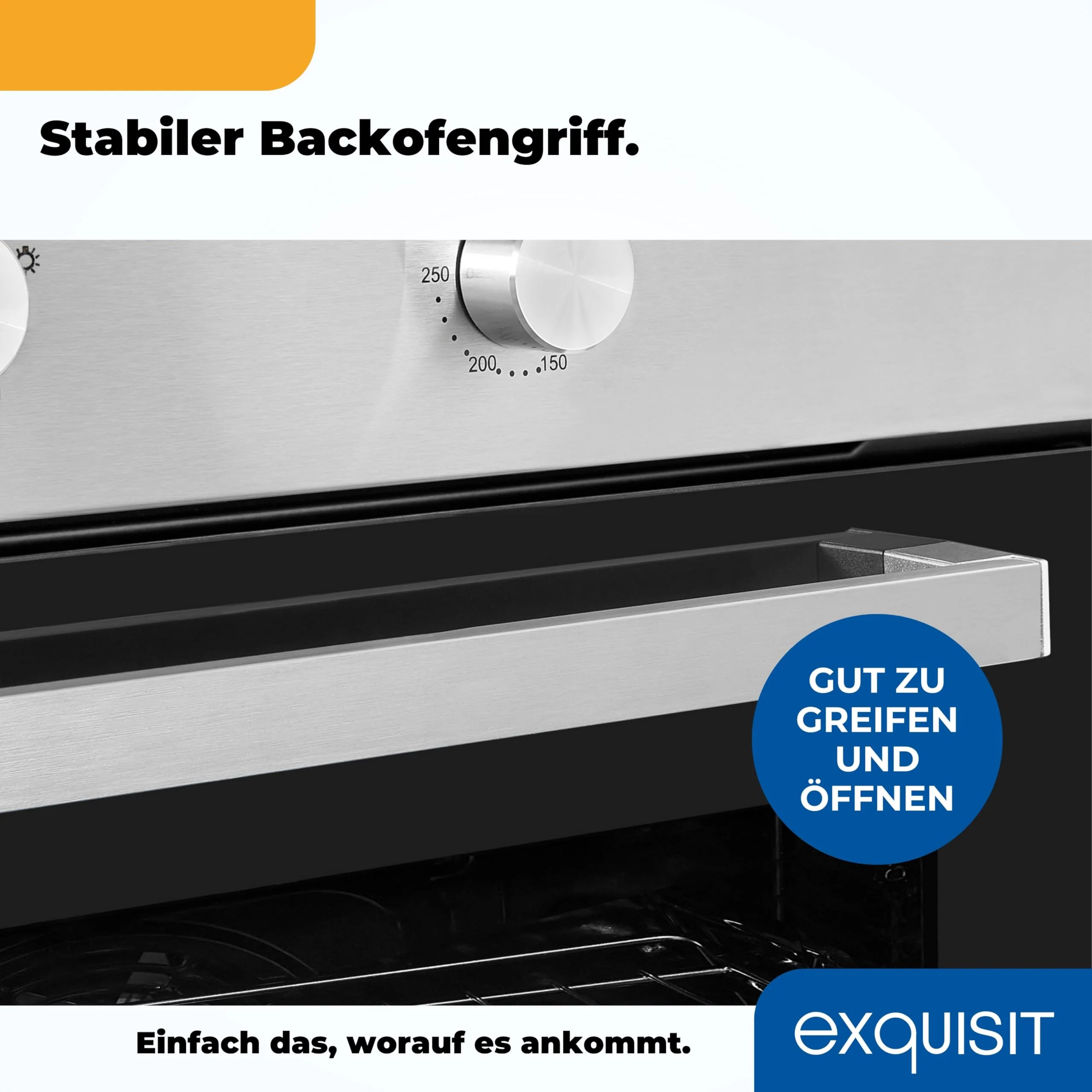 Exquisit Einbaubackofen, Backofen Einbaugerät Silber, 62 L Garraum, Einfache Bedienung, Backofen klein, EBE 555-1.1 - Image 11
