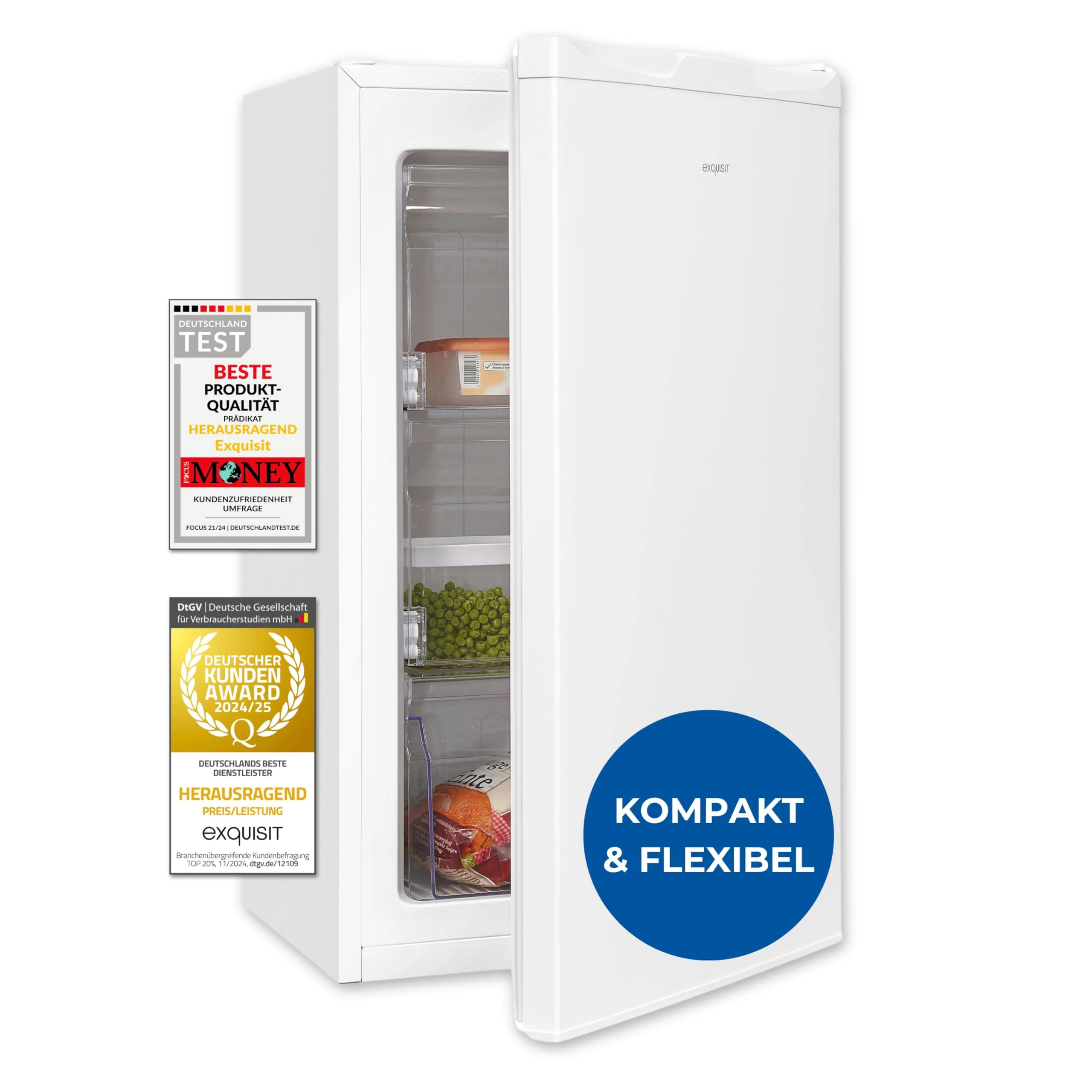 Exquisit Gefrierschrank, 4-Sterne-Gefrieren, Gefrierschrank klein, 63 Liter, kompakt, Tiefkühlschrank, GS5111-330E weiss - Image 10