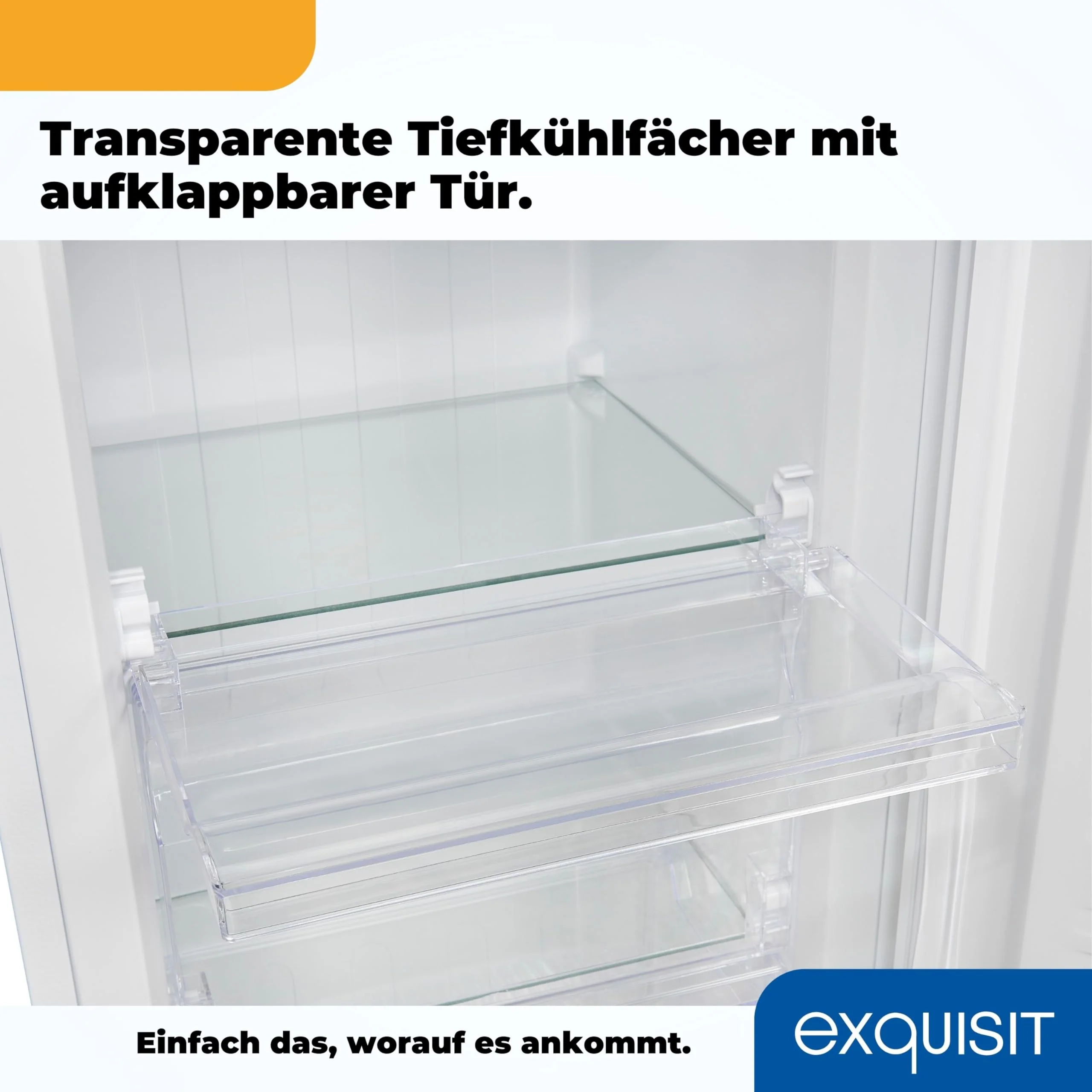 Exquisit Gefrierschrank, 4-Sterne-Gefrieren, Gefrierschrank klein, 63 Liter, kompakt, Tiefkühlschrank, GS5111-330E weiss - Image 2