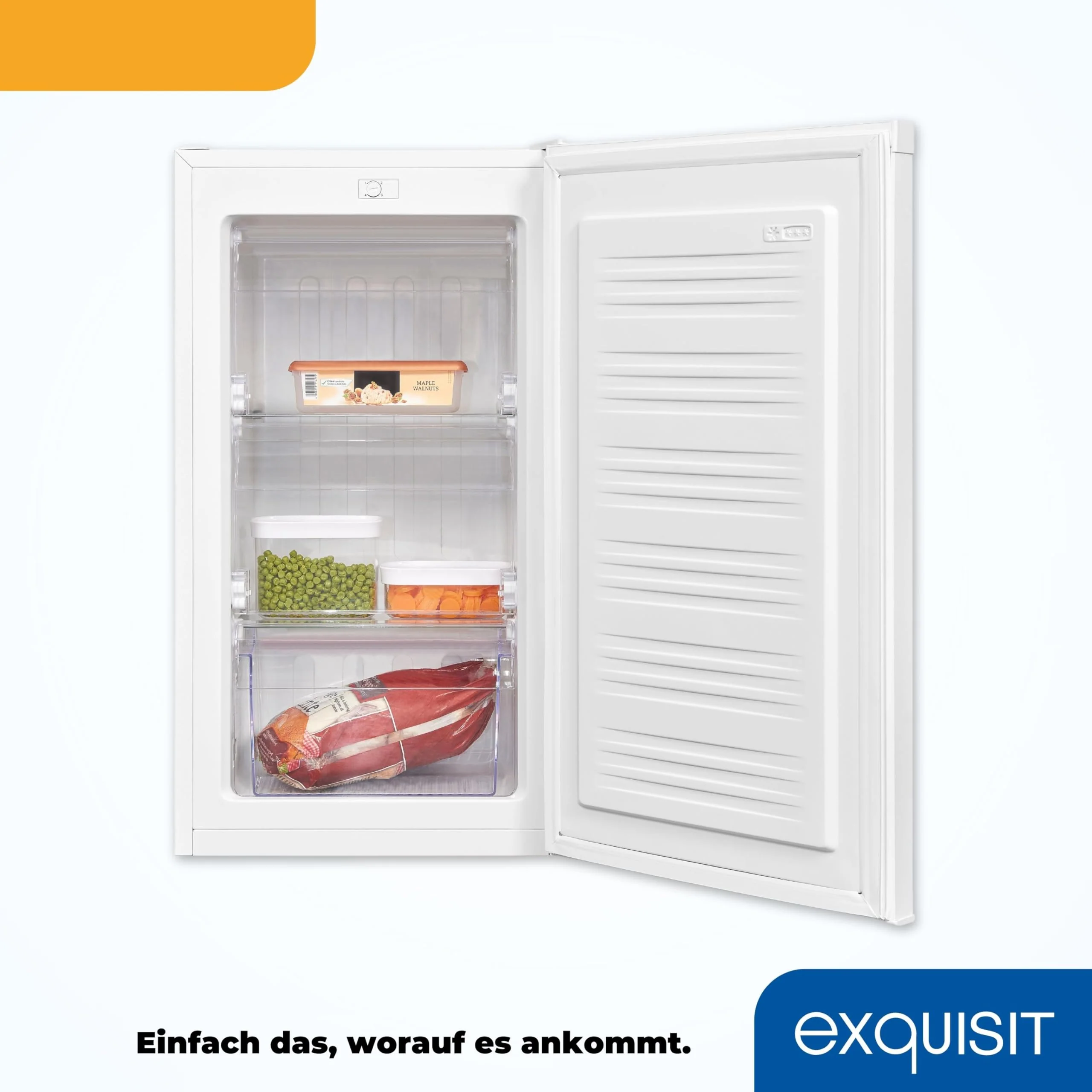 Exquisit Gefrierschrank, 4-Sterne-Gefrieren, Gefrierschrank klein, 63 Liter, kompakt, Tiefkühlschrank, GS5111-330E weiss - Image 3