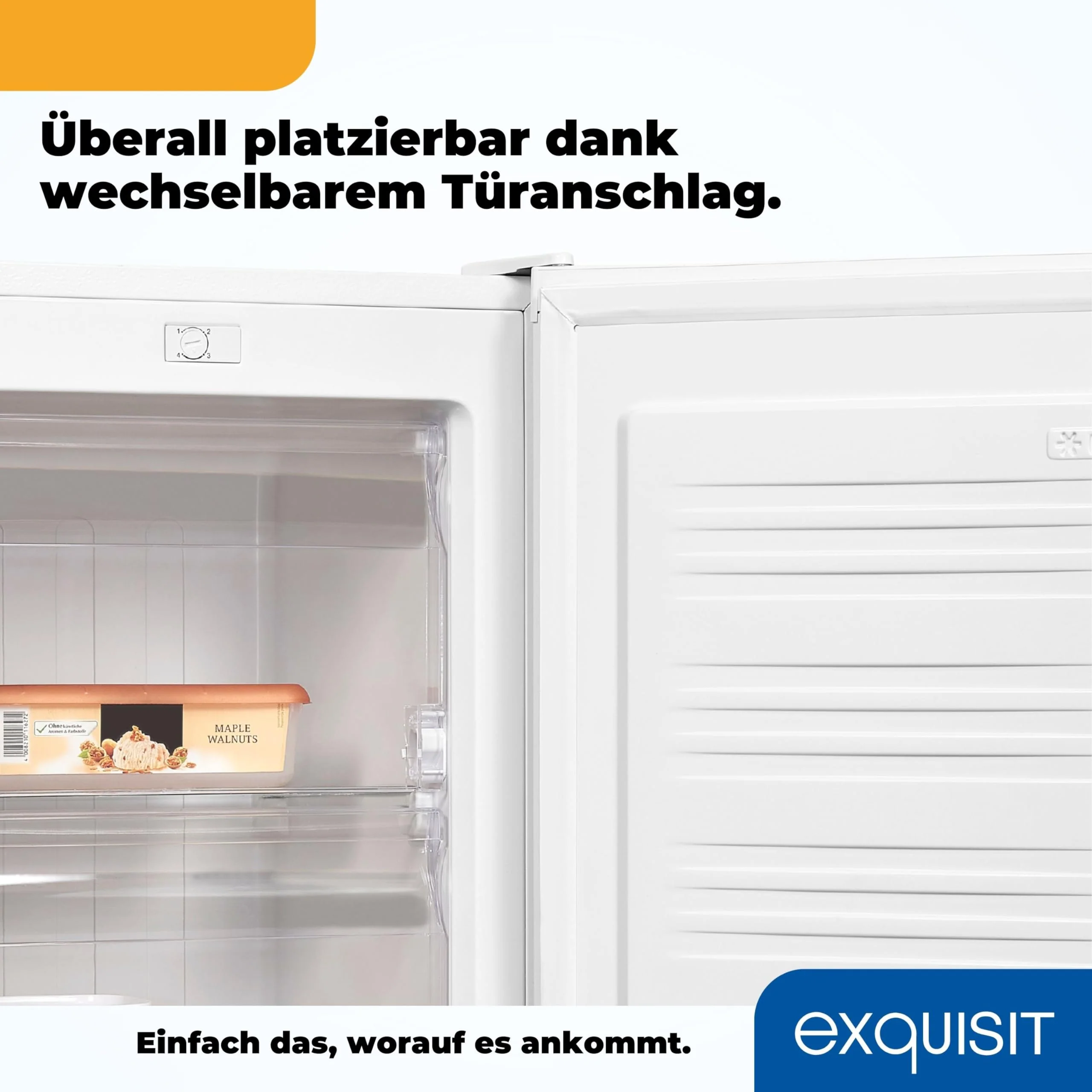 Exquisit Gefrierschrank, 4-Sterne-Gefrieren, Gefrierschrank klein, 63 Liter, kompakt, Tiefkühlschrank, GS5111-330E weiss - Image 5
