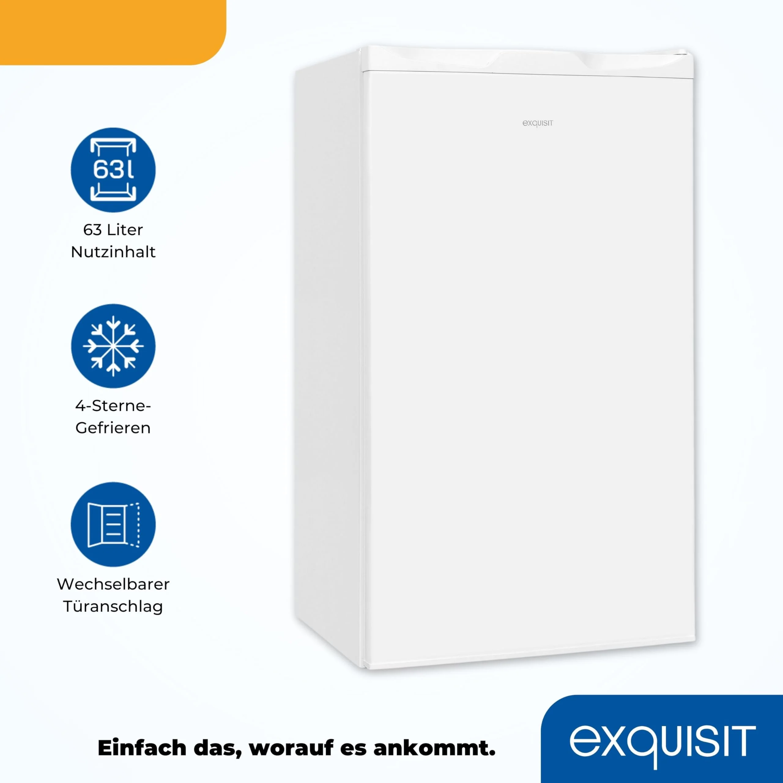 Exquisit Gefrierschrank, 4-Sterne-Gefrieren, Gefrierschrank klein, 63 Liter, kompakt, Tiefkühlschrank, GS5111-330E weiss - Image 7