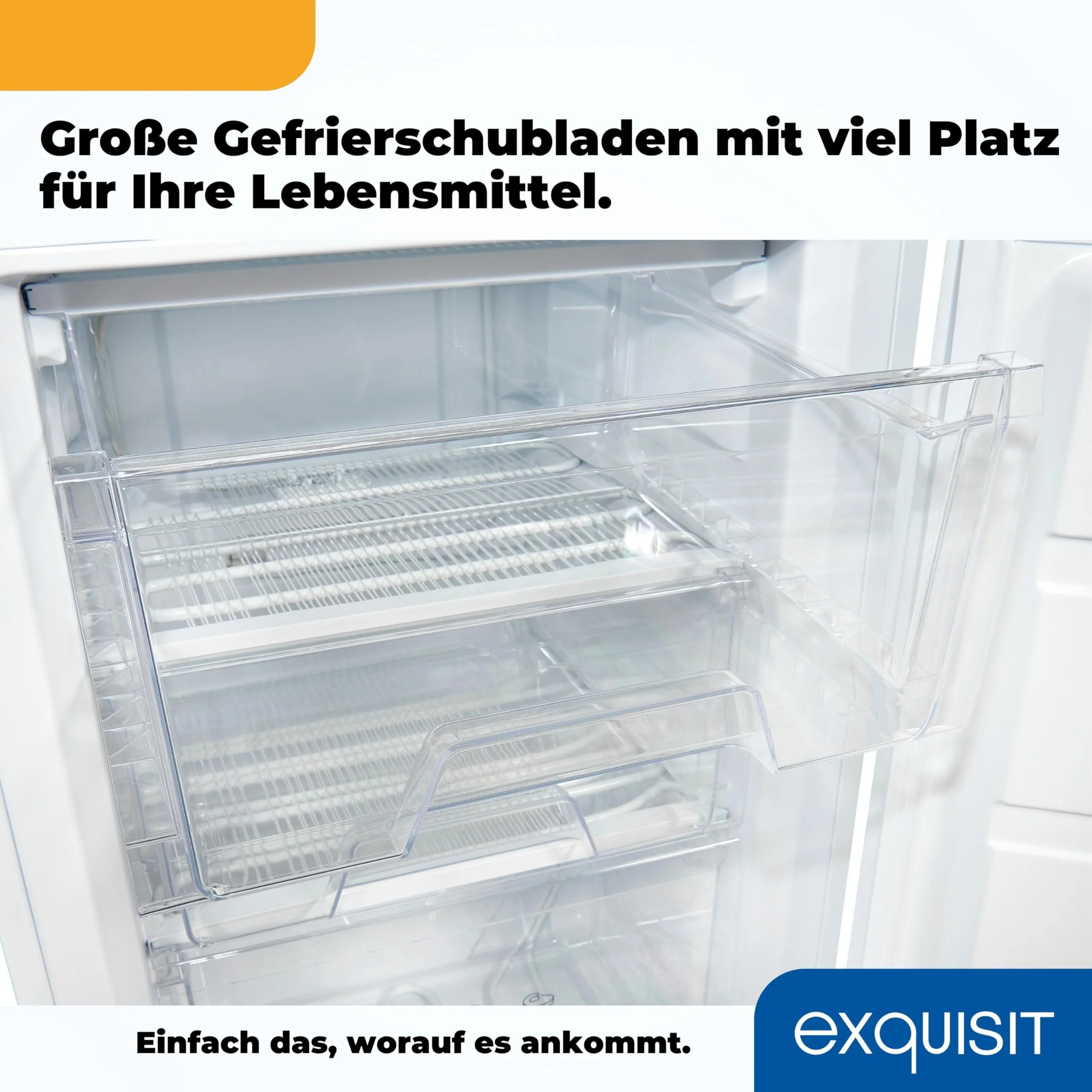 Exquisit Gefrierschrank, 4-Sterne-Gefrieren, Gefrierschrank klein, 86 Liter, Tiefkühlschrank, 55cm breit, kompakt, GS80-030E weiss - Image 4