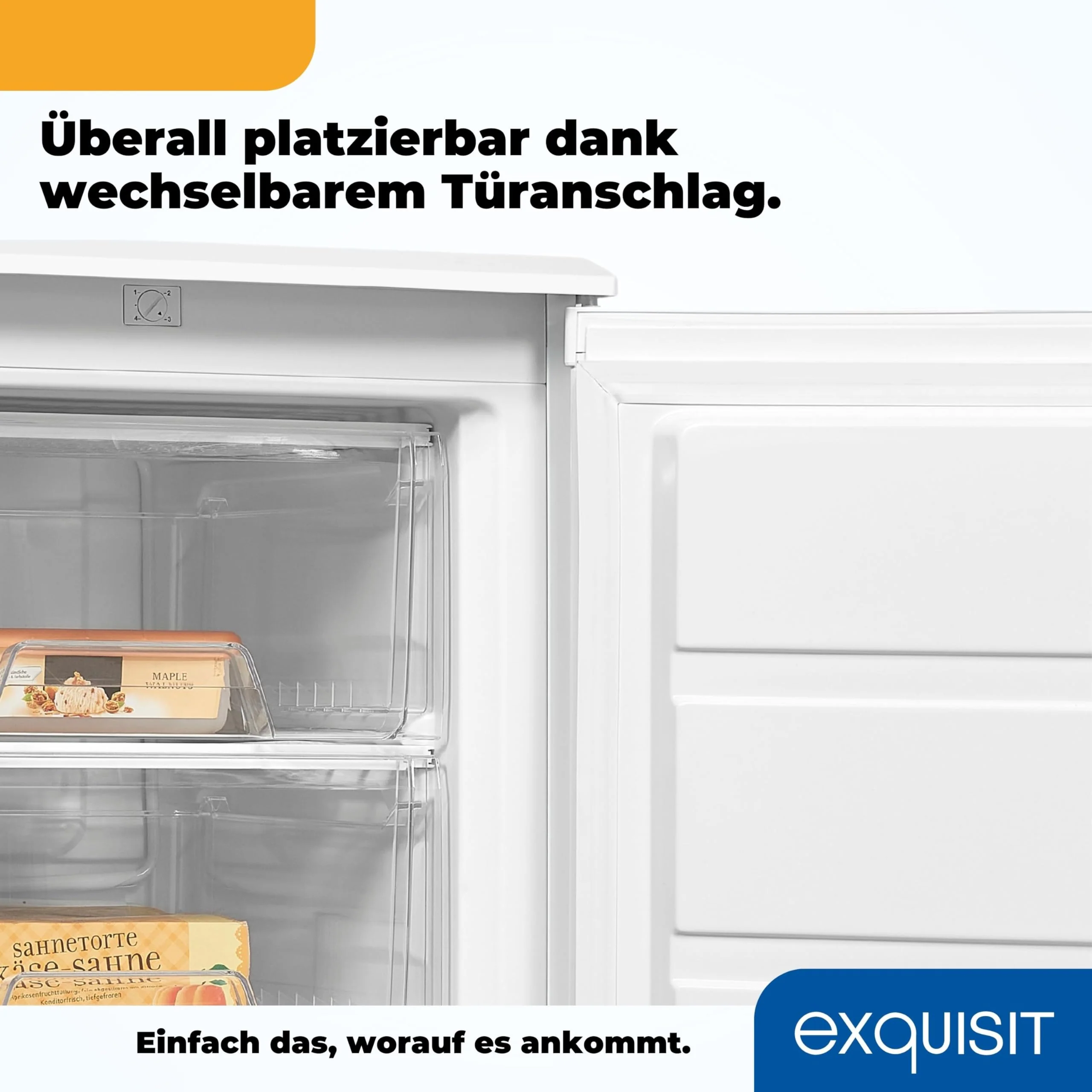 Exquisit Gefrierschrank, 4-Sterne-Gefrieren, Gefrierschrank klein, 86 Liter, Tiefkühlschrank, 55cm breit, kompakt, GS80-030E weiss - Image 7