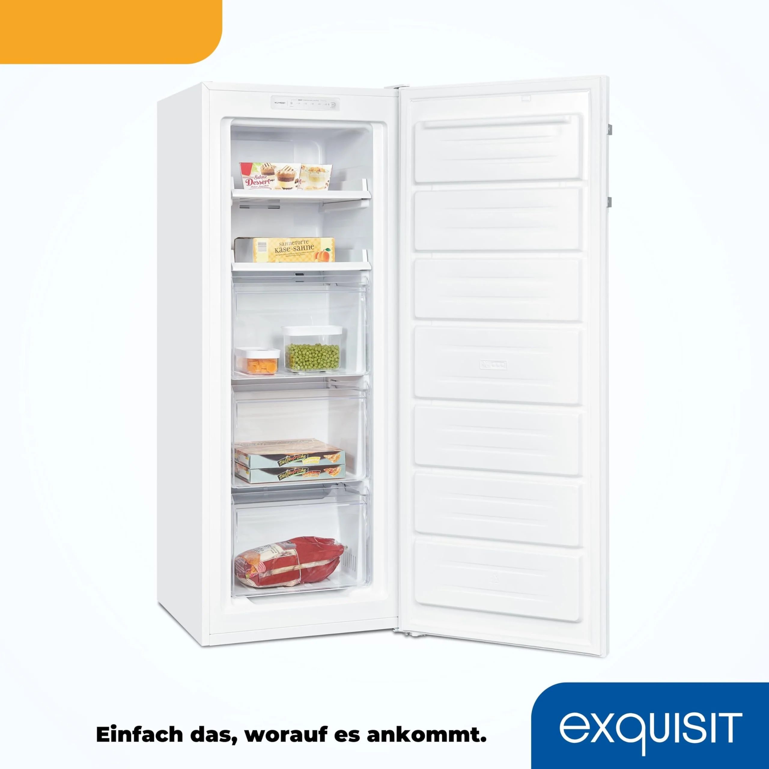 Exquisit Gefrierschrank NoFrost, Tiefkühlschrank groß, 161 Liter, Schnellgefrieren, Alarm-Funktion, GS5231-NF-H-040C weiss - Image 4