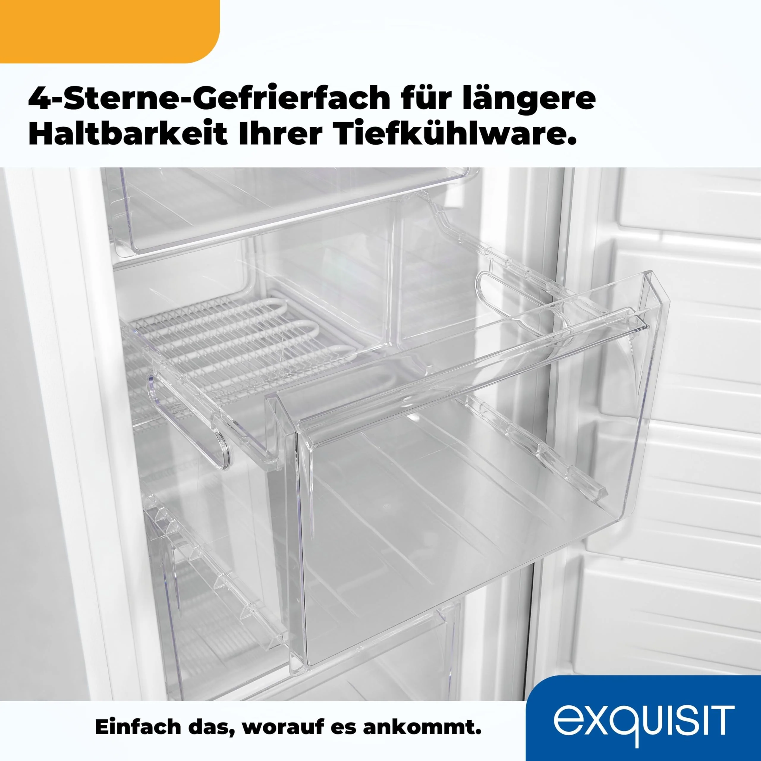 Exquisit Gefrierschrank, Tiefkühlschrank Groß 168 L Volumen, 4* Gefrieren, Türanschlag wechselbar, Gefrierschrank Gross 55cm Breite, GS5230-H-040D weiss - Image 7