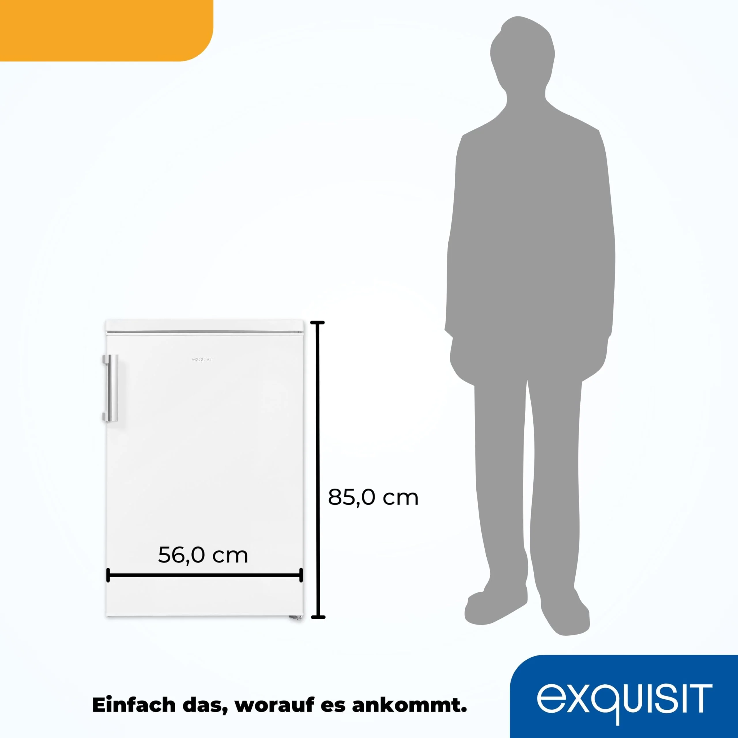 Exquisit Kühlschrank mit Gefrierfach, 120 Liter, 4-Sterne-Gefrierfach, Kühlschrank freistehend, KS516-4-H-010D weiss - Image 3