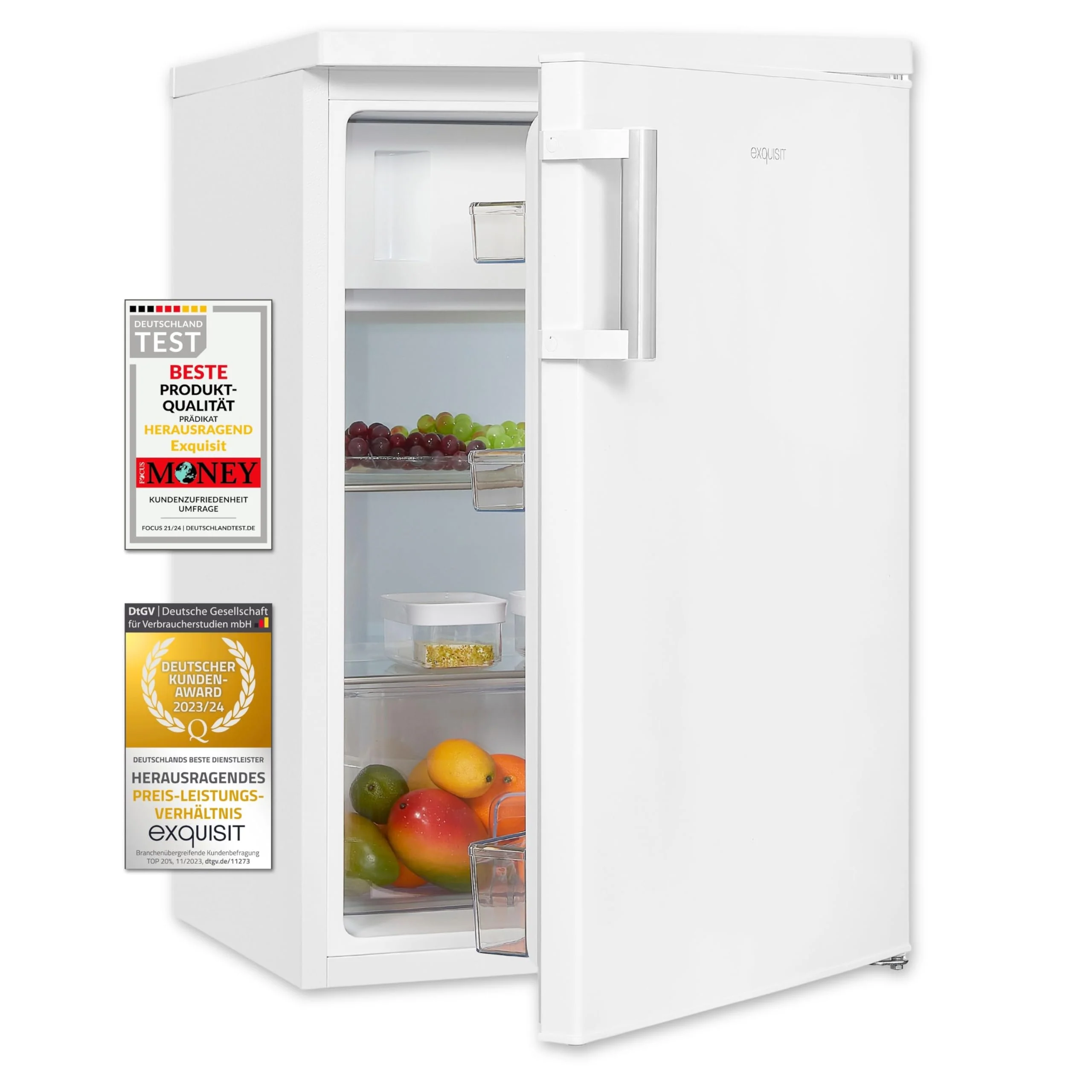 Exquisit Kühlschrank mit Gefrierfach, 120 Liter, 4-Sterne-Gefrierfach, Kühlschrank freistehend, KS516-4-H-010D weiss - Image 8