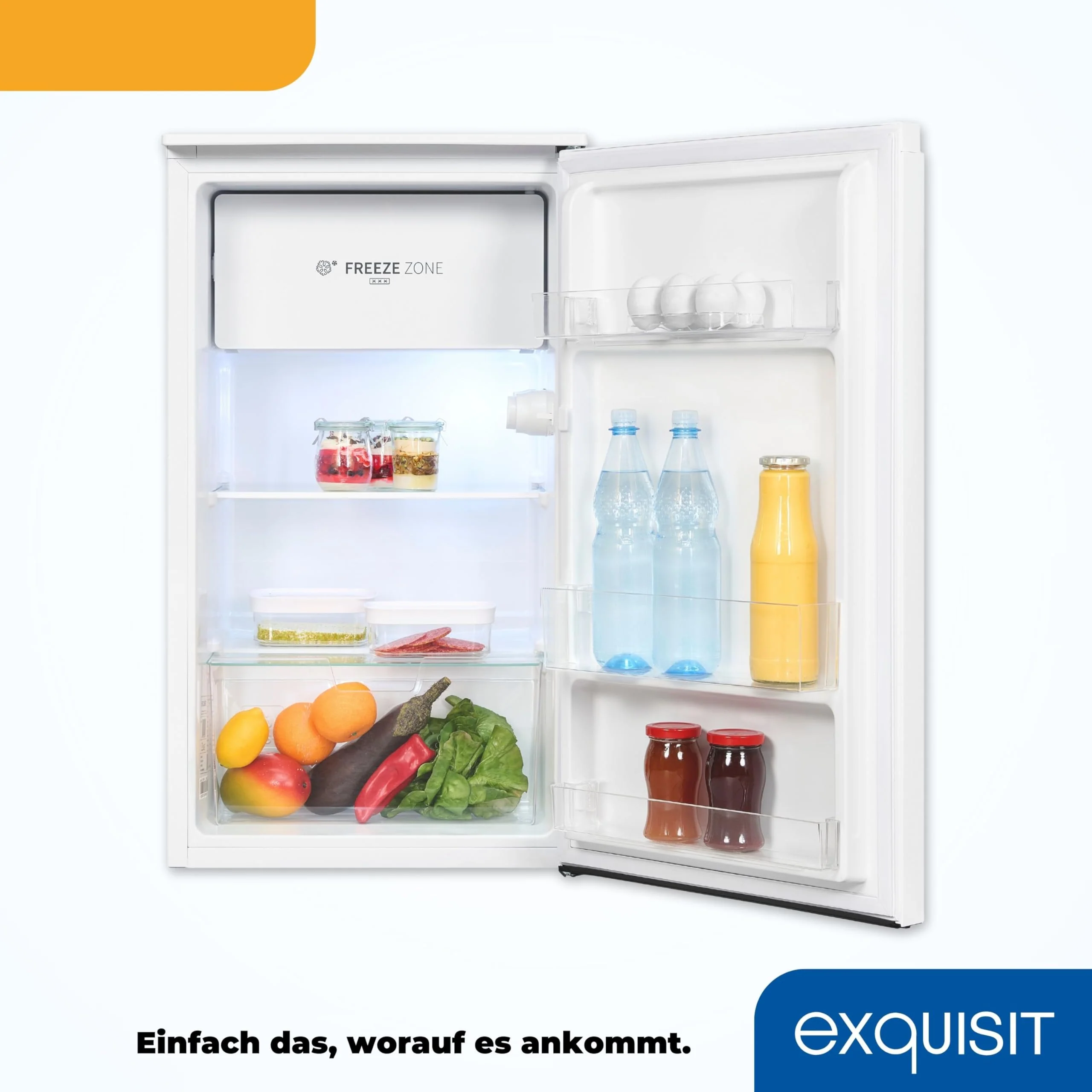 Exquisit Kühlschrank mit Gefrierfach, 82 Liter, Freistehend, Kompakt, 3-Sterne, KS5117-3-010E weiss - Image 4