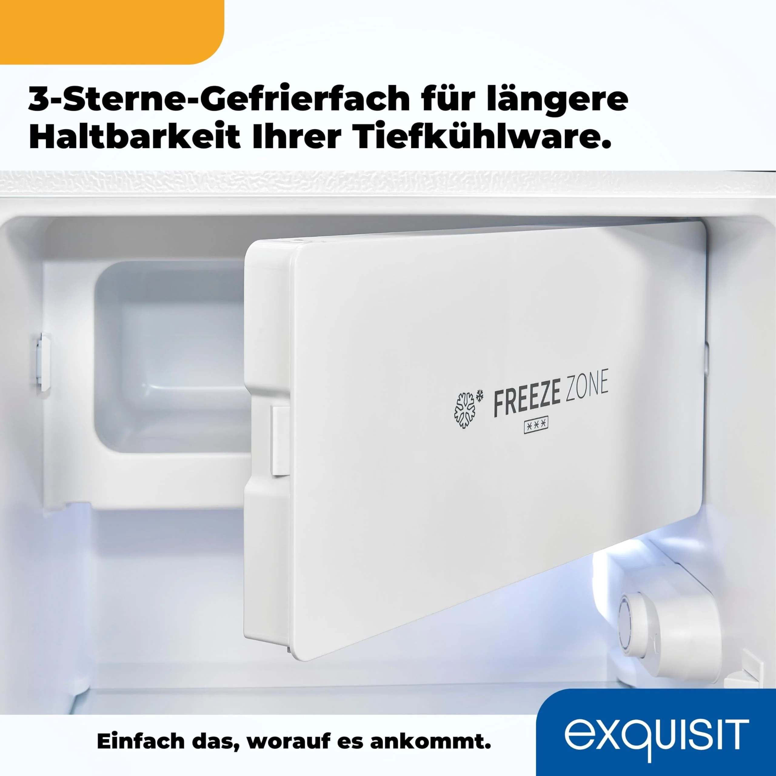 Exquisit Kühlschrank mit Gefrierfach, 82 Liter, Freistehend, Kompakt, 3-Sterne, KS5117-3-010E weiss - Image 7