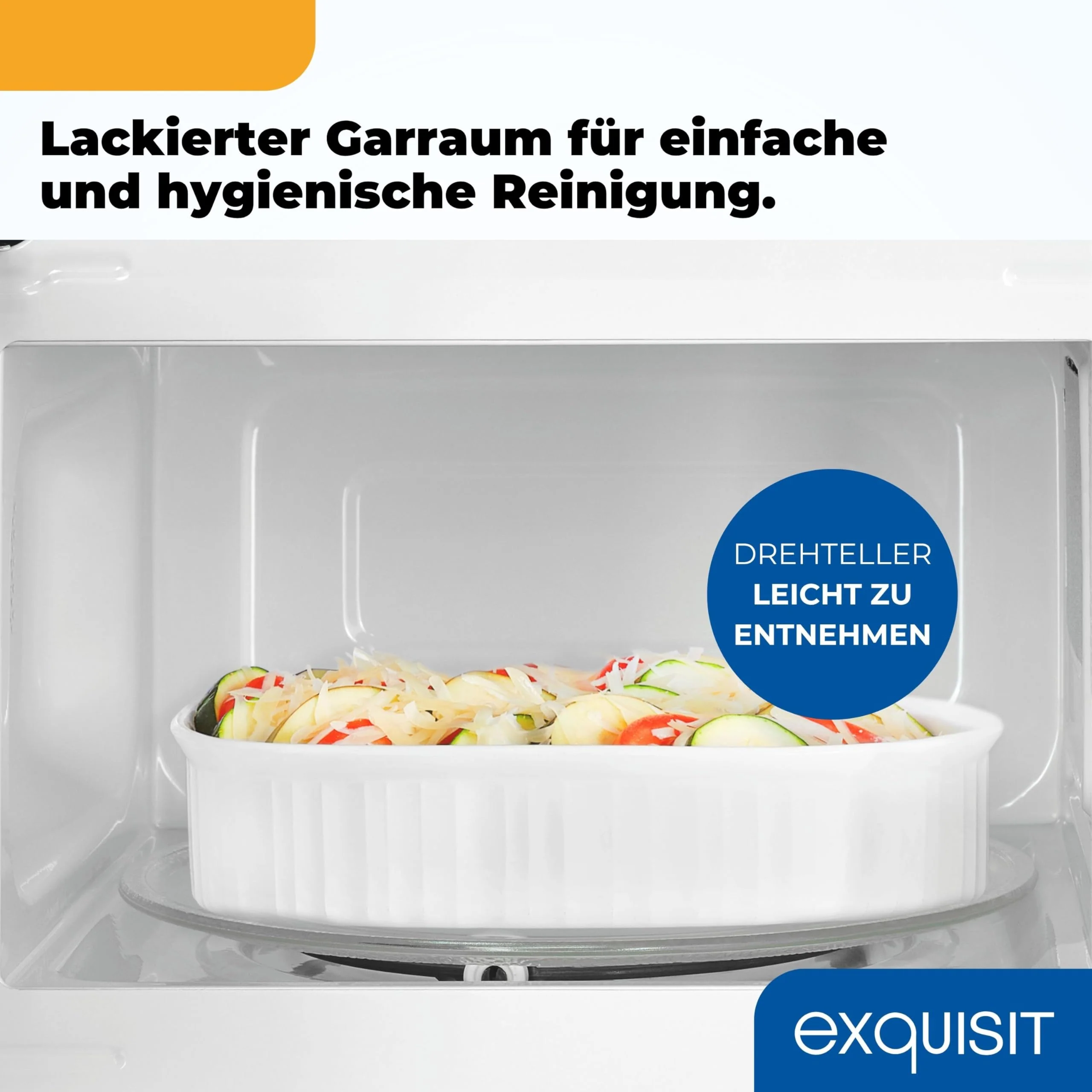 Exquisit Mikrowelle | 20 l Garraum, 700 W Leistung, 6 Leistungsstufen, Standgerät | Auftau-Programm, manuelle Steuerung, mechanische Zeitschaltuhr, Innenbeleuchtung, Glas-Drehteller | MW850-070 grau - Image 3