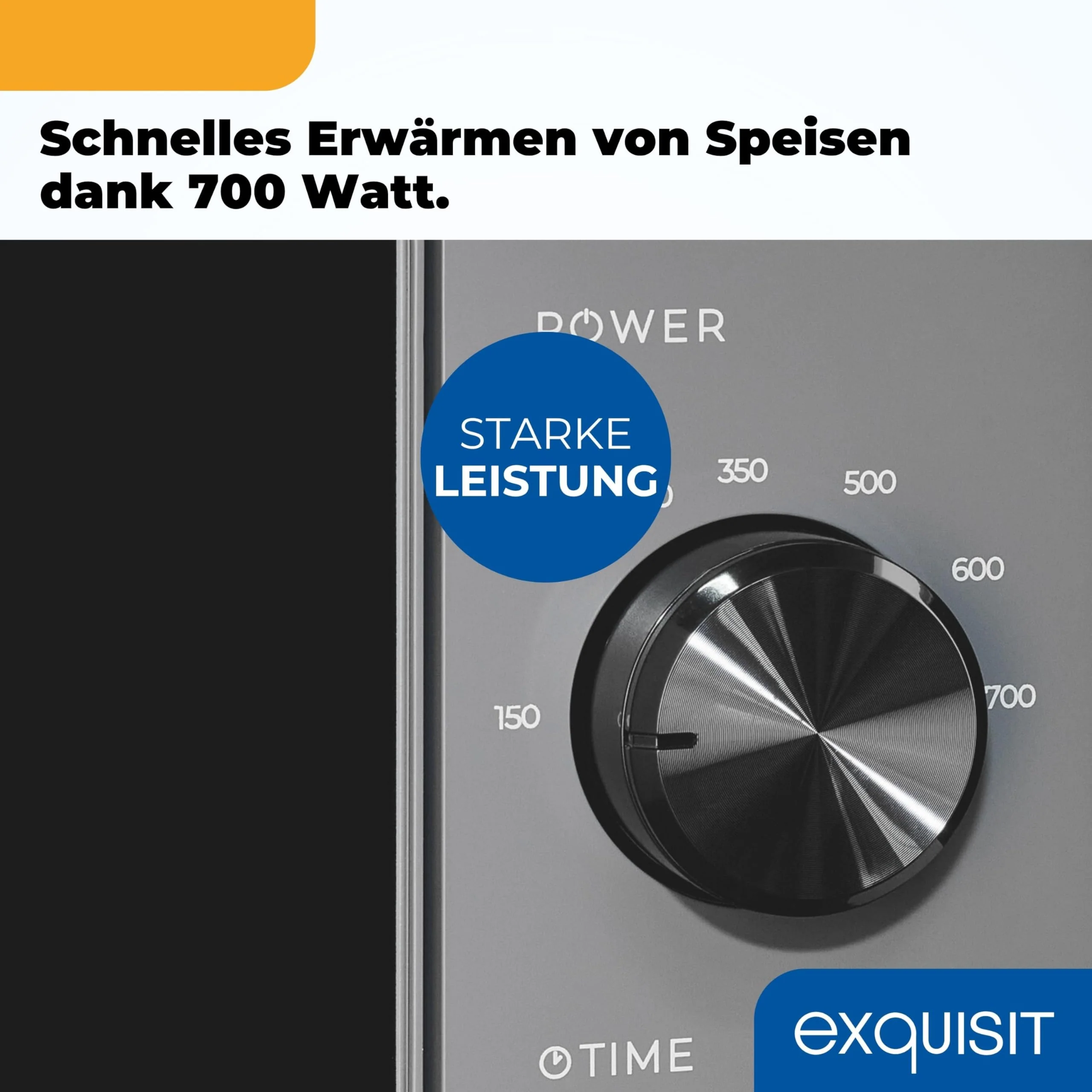 Exquisit Mikrowelle | 20 l Garraum, 700 W Leistung, 6 Leistungsstufen, Standgerät | Auftau-Programm, manuelle Steuerung, mechanische Zeitschaltuhr, Innenbeleuchtung, Glas-Drehteller | MW850-070 grau - Image 4