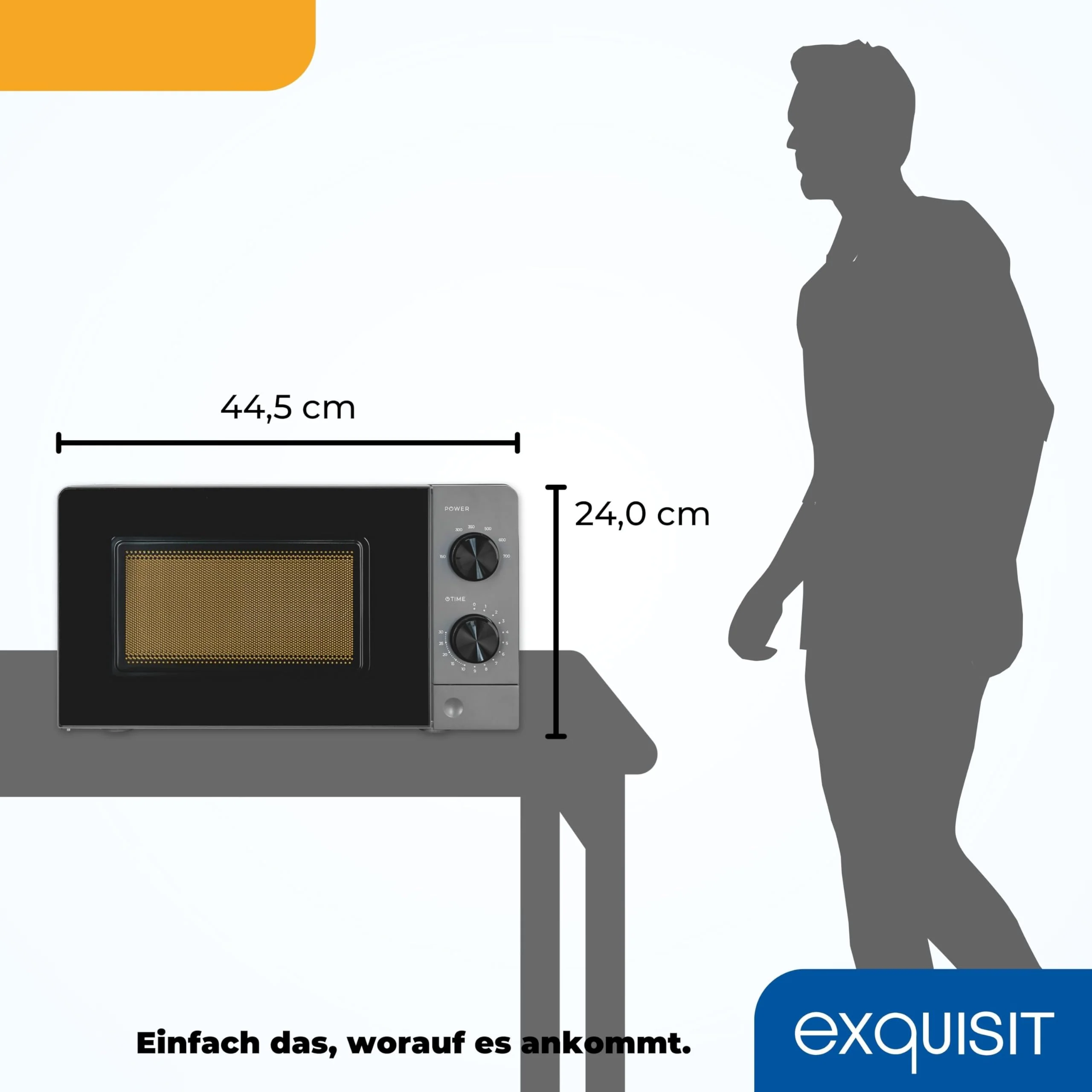 Exquisit Mikrowelle | 20 l Garraum, 700 W Leistung, 6 Leistungsstufen, Standgerät | Auftau-Programm, manuelle Steuerung, mechanische Zeitschaltuhr, Innenbeleuchtung, Glas-Drehteller | MW850-070 grau - Image 7