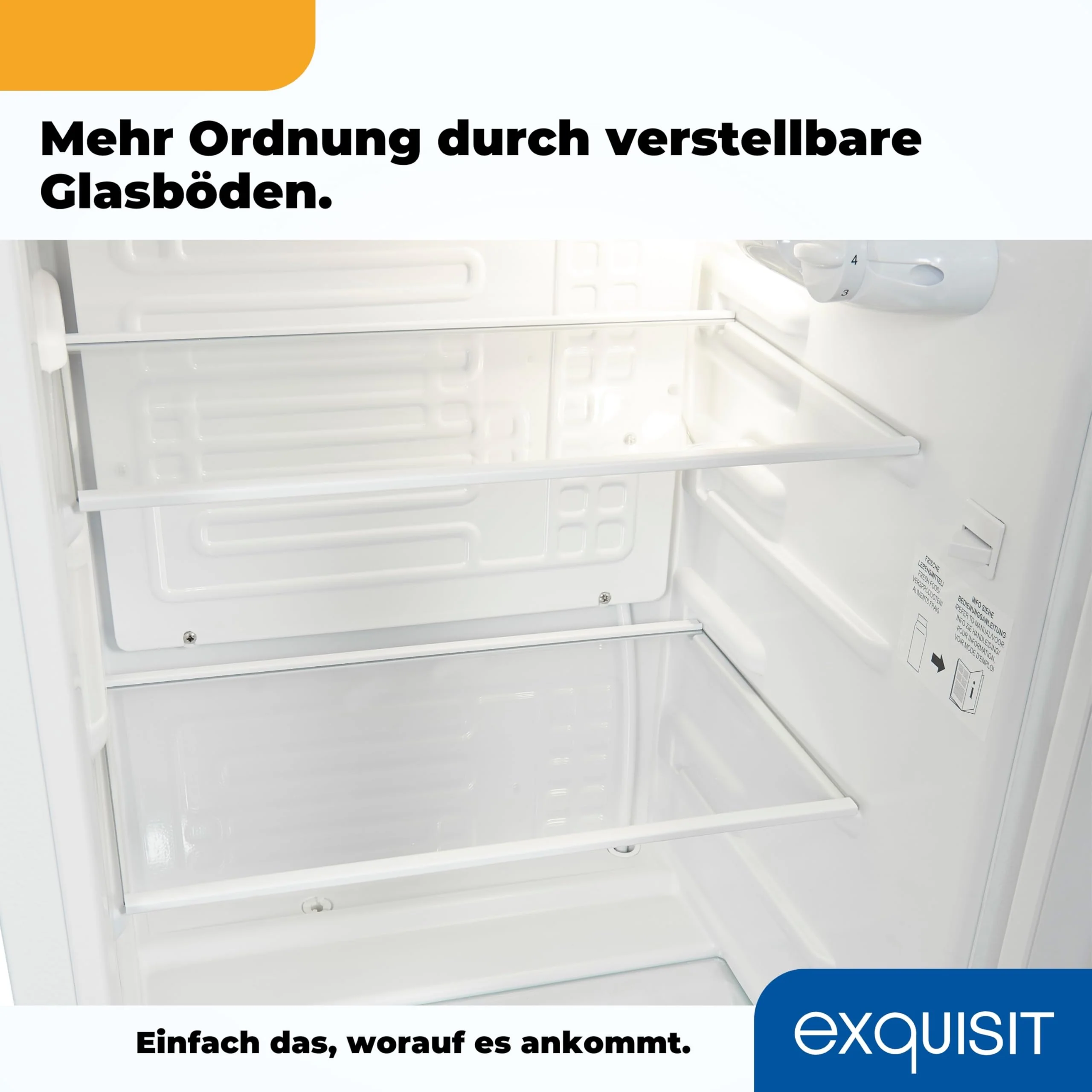 Exquisit Vollraumkühlschrank 75 Liter, Freistehend, Kühlschrank klein und kompakt, 45cm Breit, LED-Innenbeleuchtung, KS585-V-091E - Image 10
