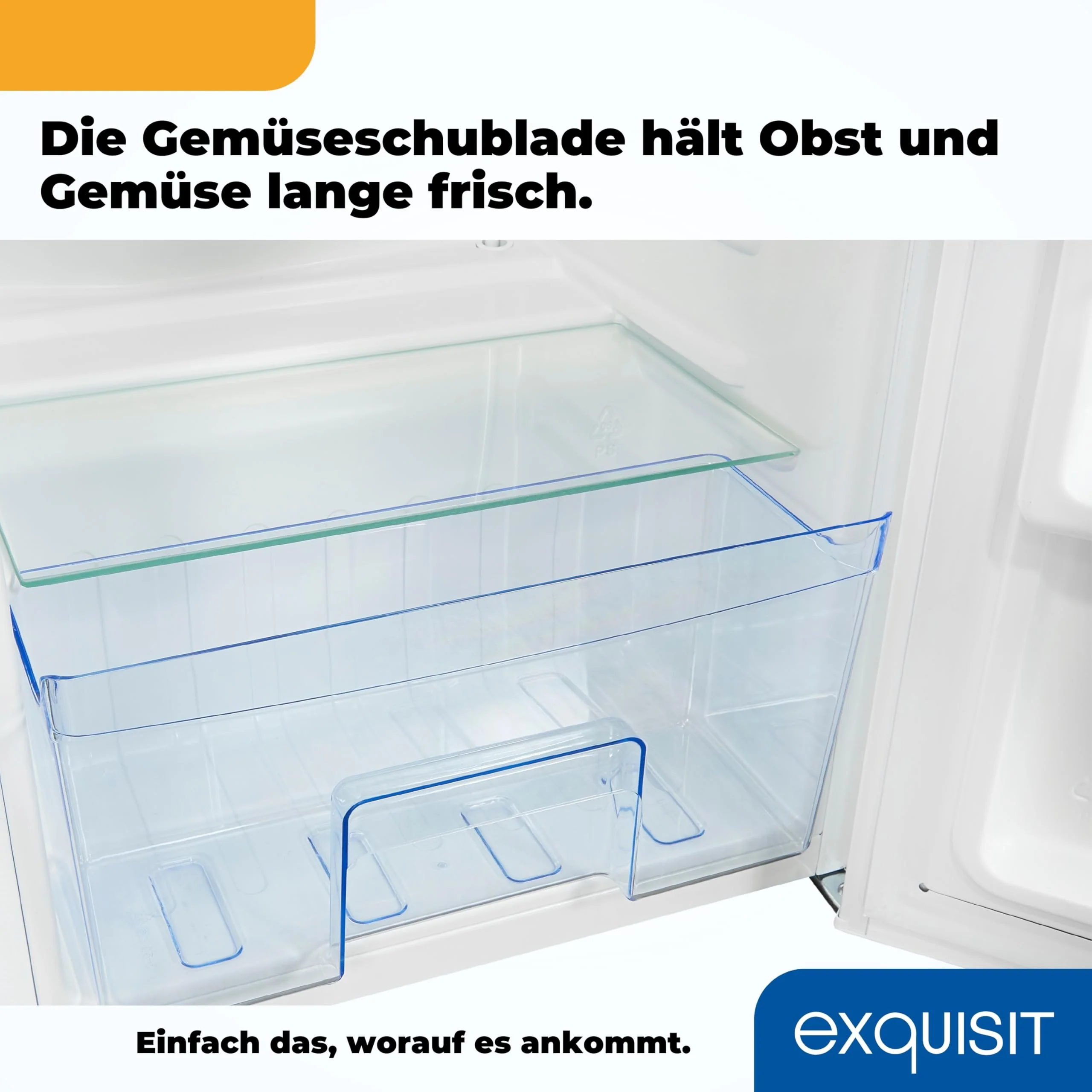 Exquisit Vollraumkühlschrank 75 Liter, Freistehend, Kühlschrank klein und kompakt, 45cm Breit, LED-Innenbeleuchtung, KS585-V-091E - Image 6
