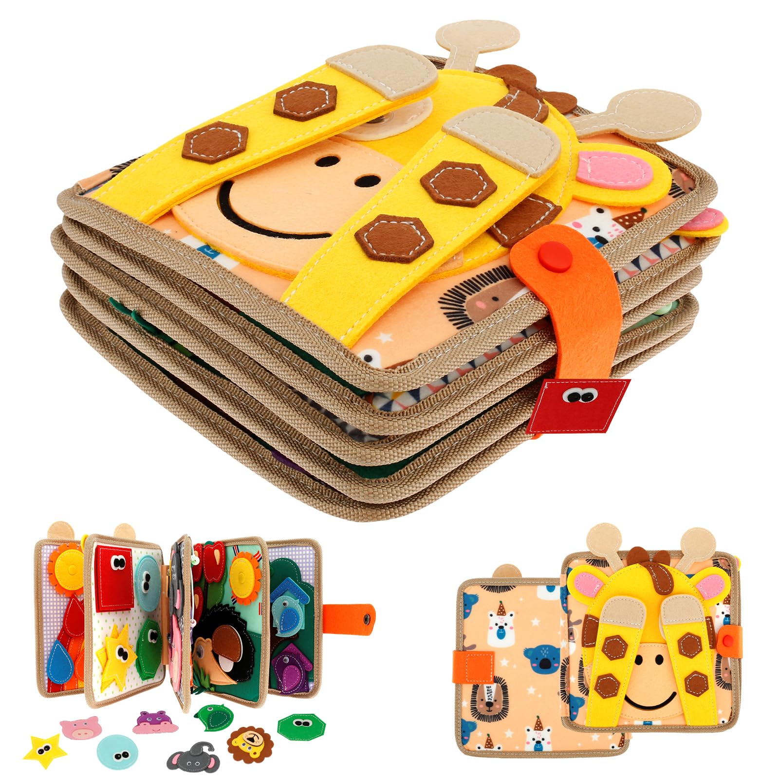 Eyoulife Spielzeug Busy Board Weicher Filz, Quiet Book Heuristisches 20 in 1, Busyboard Tragbar Für 1 2 3 Jährige Kleinkinder Entwicklung Sensorischen