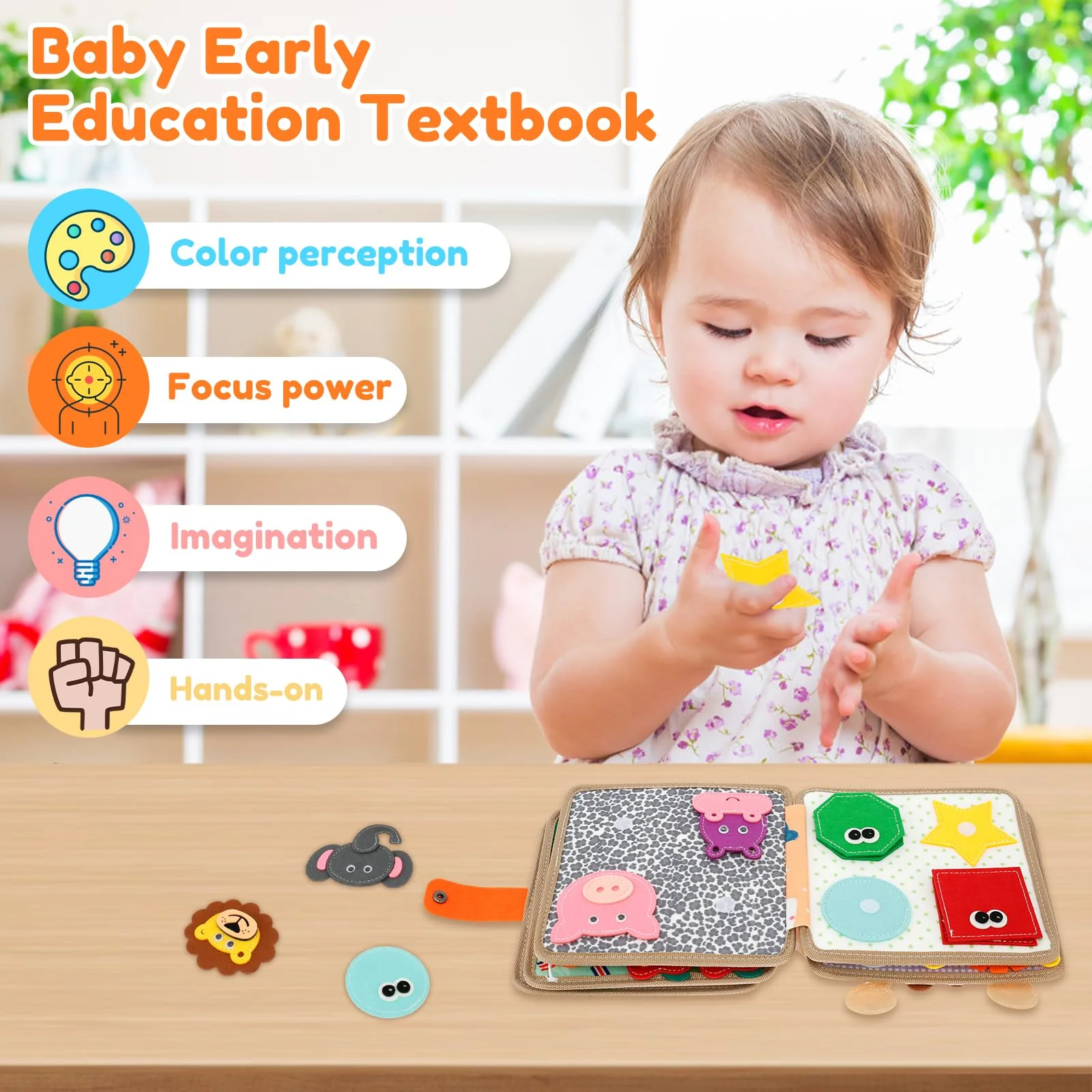 Eyoulife Spielzeug Busy Board Weicher Filz, Quiet Book Heuristisches 20 in 1, Busyboard Tragbar Für 1 2 3 Jährige Kleinkinder Entwicklung Sensorischen - Image 6