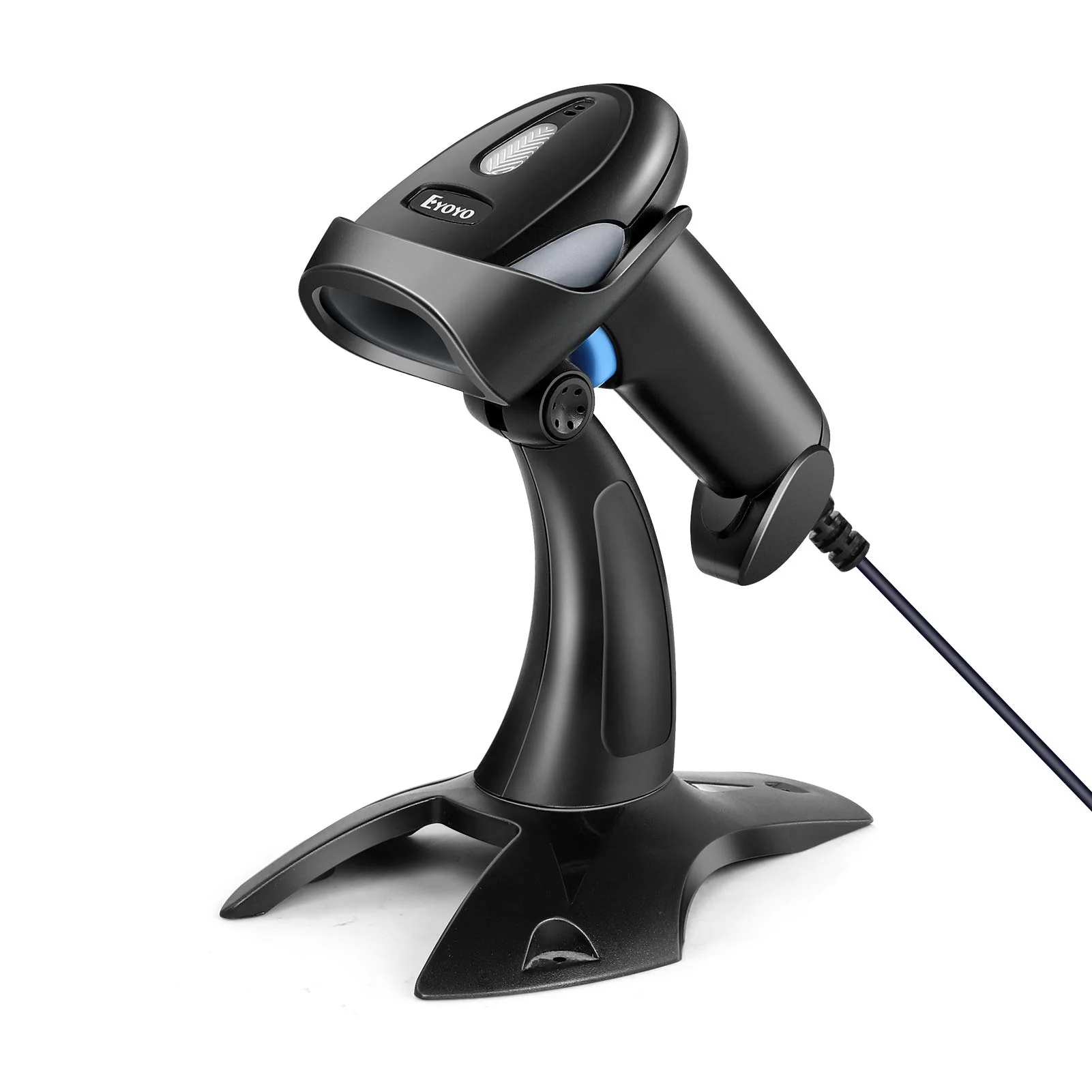 Eyoyo 1D 2D QR Barcode Scanner with Stand, Handheld USB Wired Scanner for Inventory Management, Portable Bar Code/QR Code Reader Screen Scanning Auto Sensing- Handsfree Scanner - Image 4