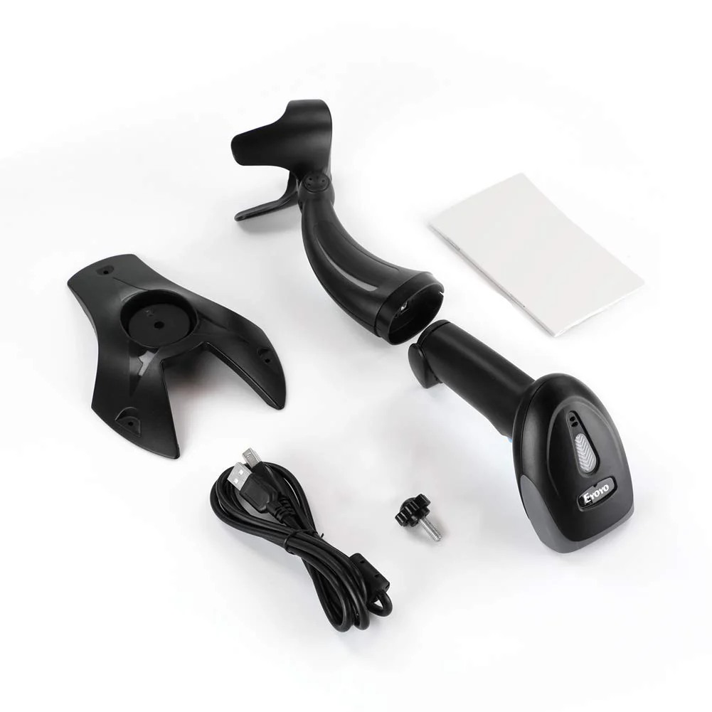 Eyoyo 1D 2D QR Barcode Scanner with Stand, Handheld USB Wired Scanner for Inventory Management, Portable Bar Code/QR Code Reader Screen Scanning Auto Sensing- Handsfree Scanner - Image 8