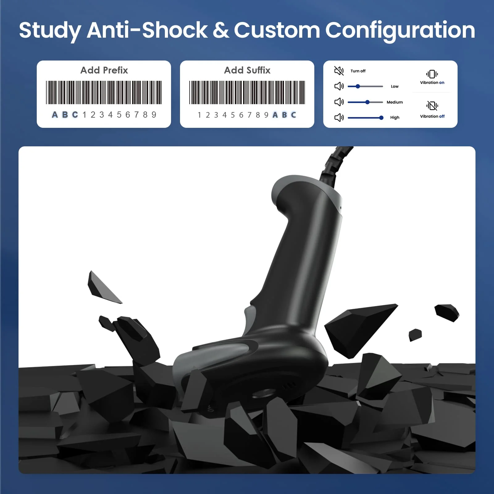 Eyoyo Barcode Scanner 1D 2D QR kabelgebunden, QR Code Scanner Handheld Barcode Leser für PC, Mac, Laptop - Image 3