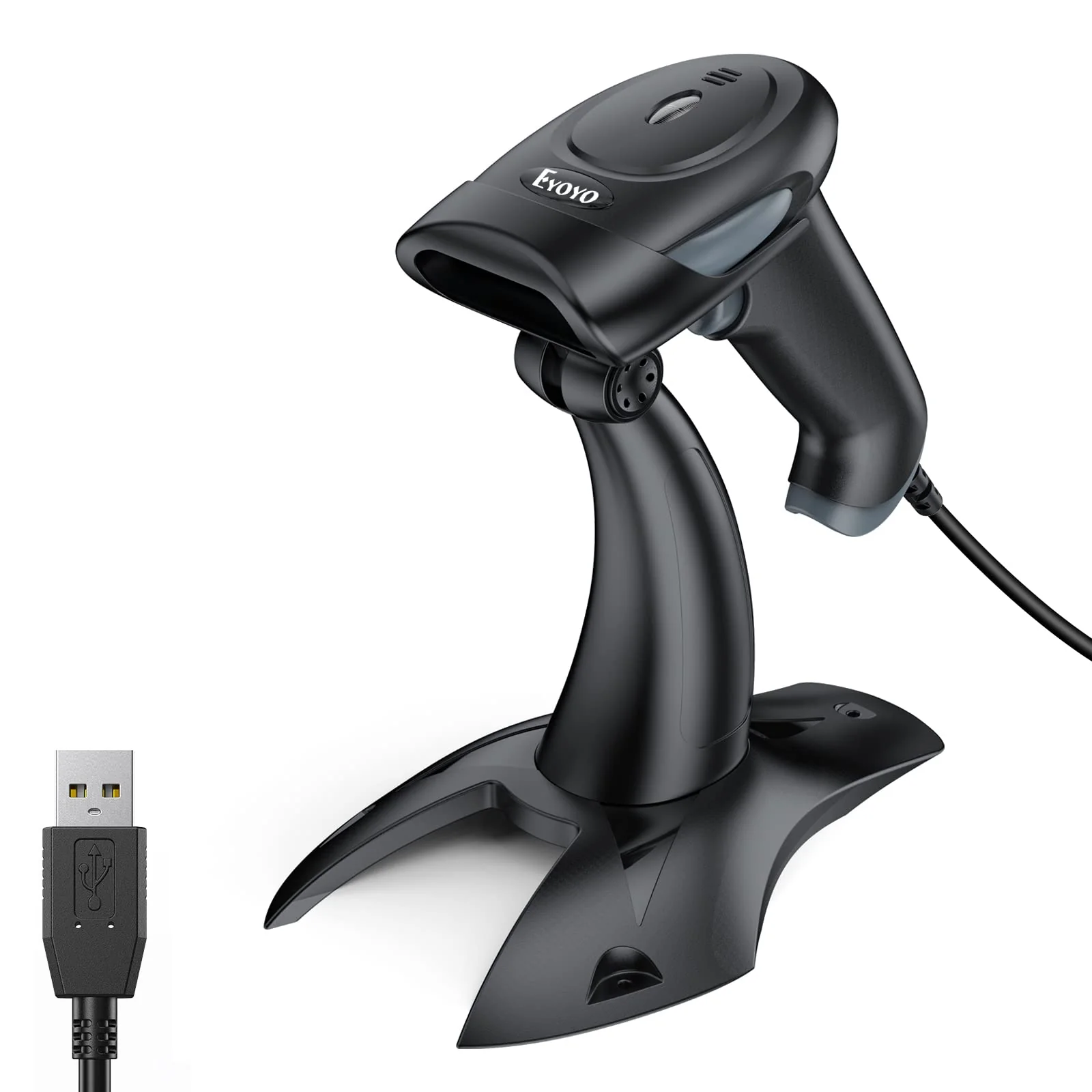 Eyoyo Barcode Scanner 2D, USB Verdrahtet Handheld QR Code Scanner mit Stand, Auto-Sensing Scanner für Handsfree, Screen Scanning Bar Code Reader für Computer POS Markt Bibliothek Store Medical - Image 8