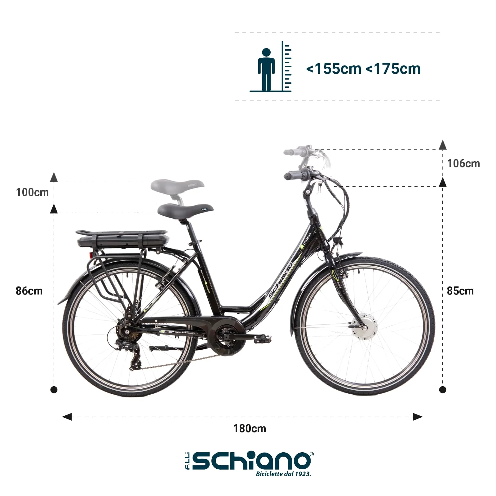 F.lli Schiano E-Moon, E Bike für die Stadt 26 Zoll, 36V 13Ah Abnehmbarer Akku, Motor 250W 40Nm, City Ebike für Herren/Damen, Schwarz - Image 6