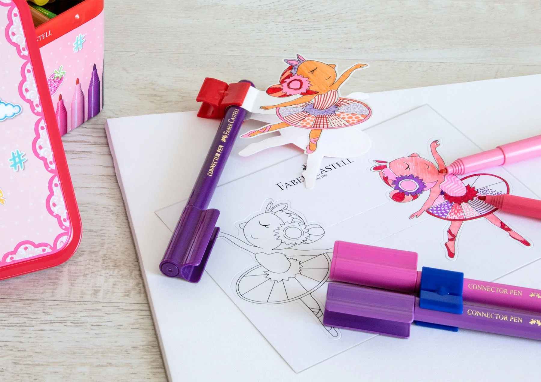 FABER-CASTELL 155534 - Filzstifte Connector Ballerina Etui mit 33 Stiften - Image 3