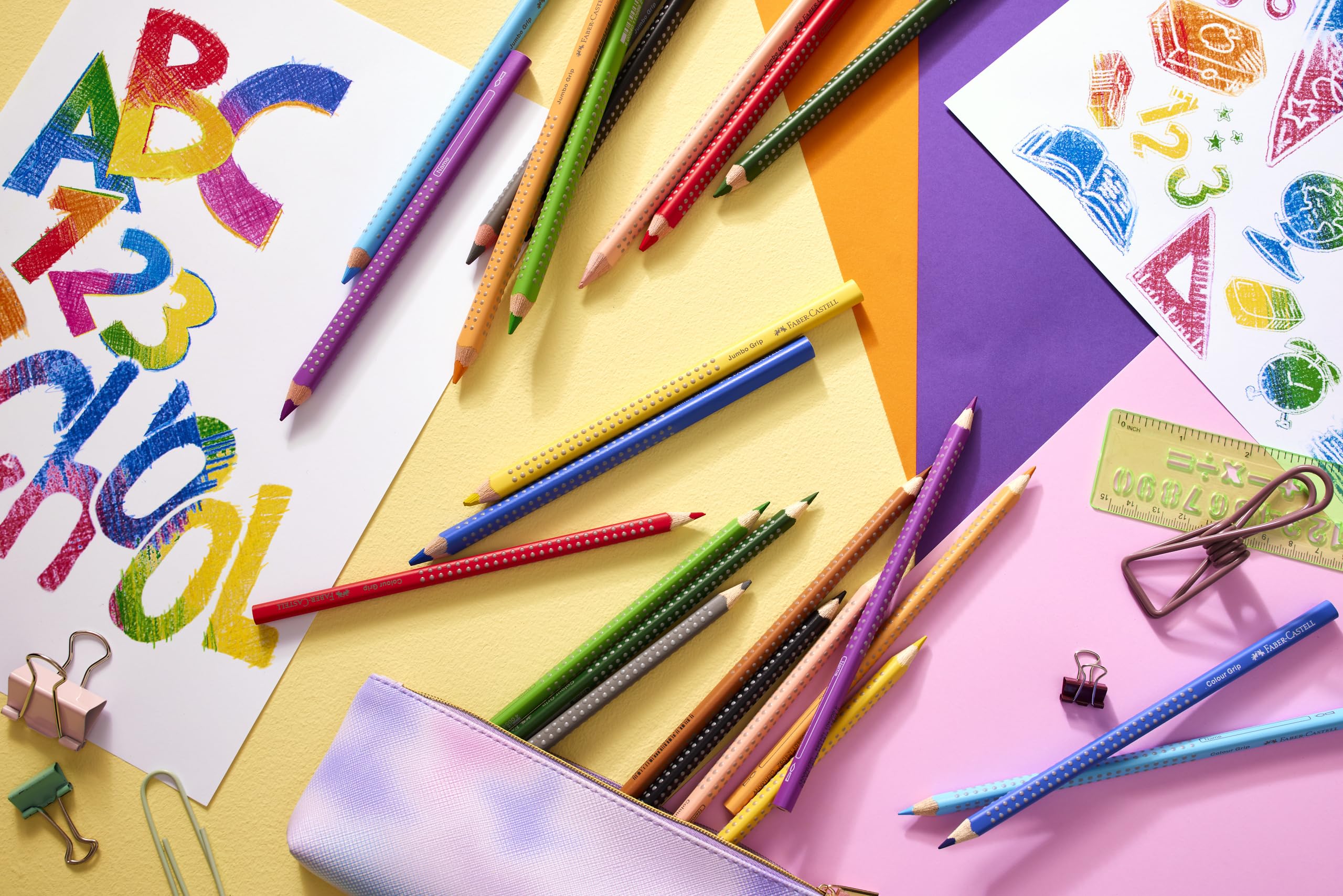 Faber-Castell 205226 - Buntstifte Set Schulanfang, 17-teilig, inkl. Spitzer für Jumbo Buntstifte - Image 6