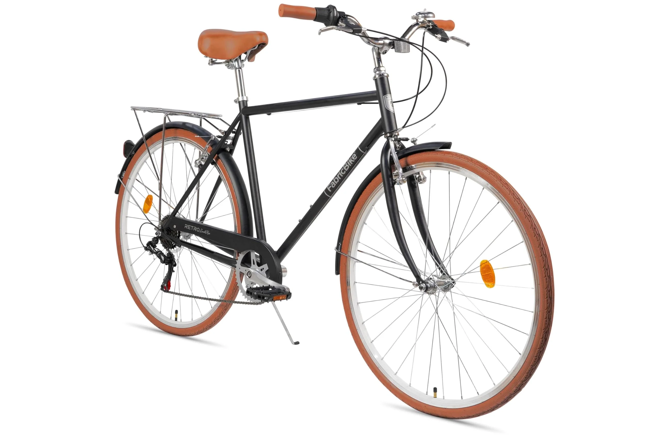 FabricBike Southken - City Bike 28 Zoll, Cityräder, klassisches Stadtrad, Fahrrad mit Korb, bequemer Sattel, 7-Gang-Schaltung (Southken Matte Black, L-58cm) - Image 2