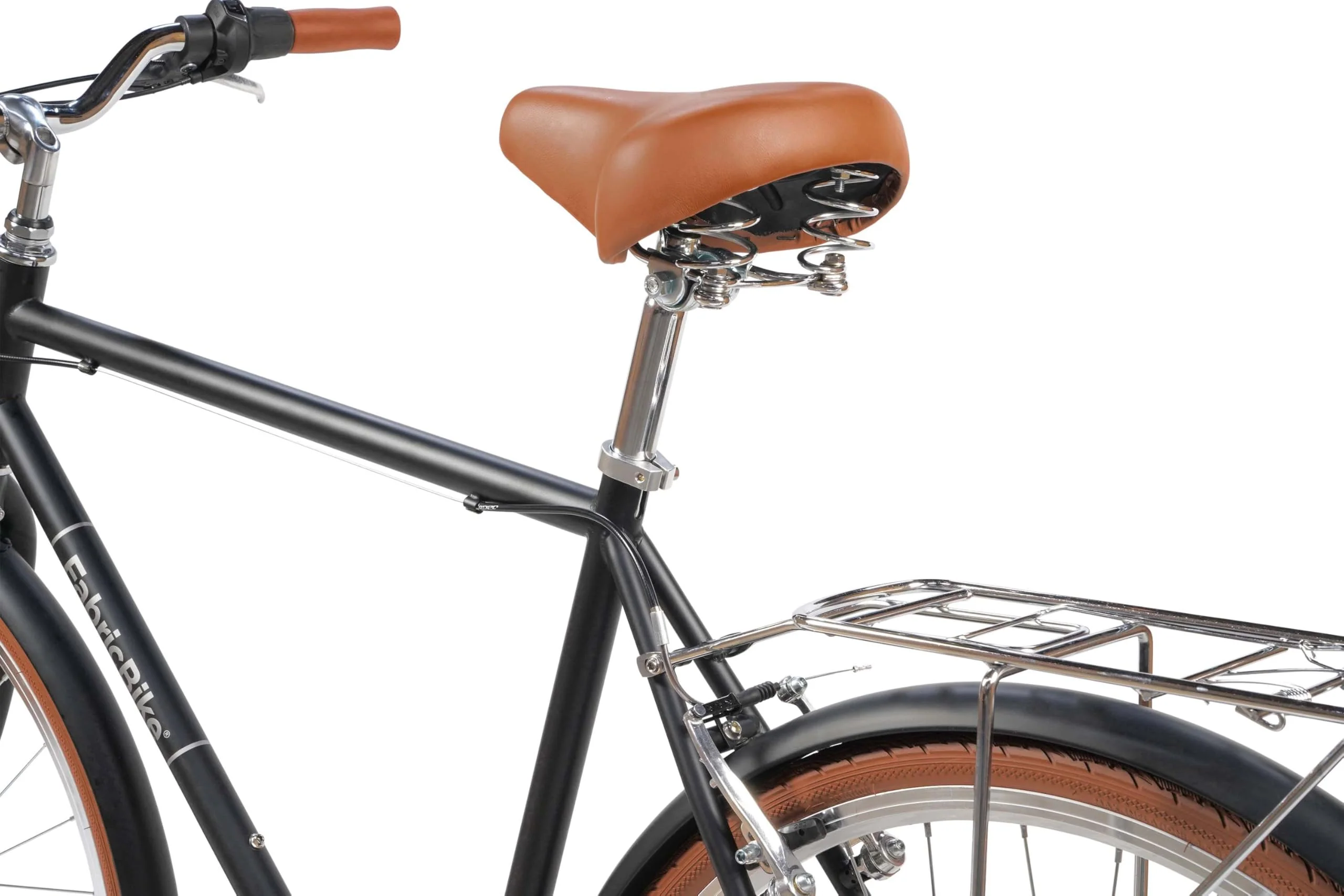 FabricBike Southken - City Bike 28 Zoll, Cityräder, klassisches Stadtrad, Fahrrad mit Korb, bequemer Sattel, 7-Gang-Schaltung (Southken Matte Black, L-58cm) - Image 3