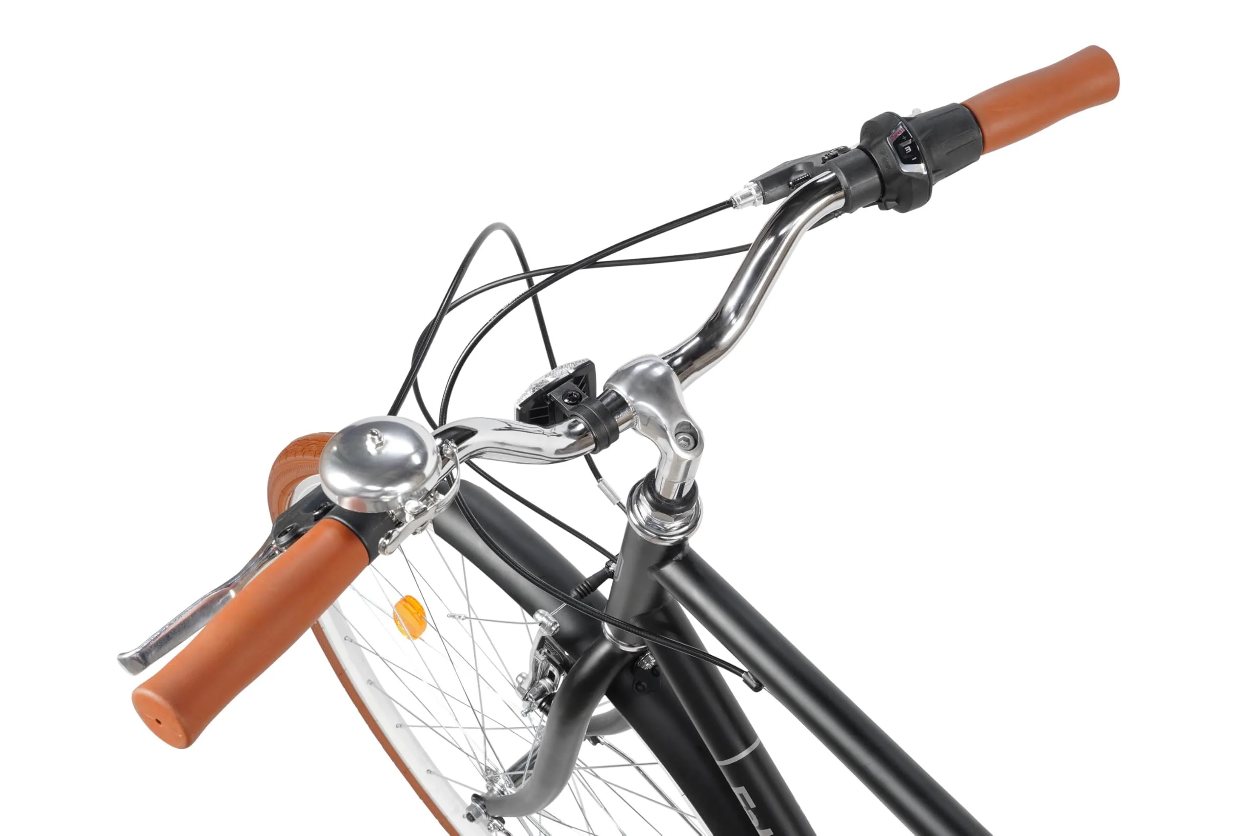 FabricBike Southken - City Bike 28 Zoll, Cityräder, klassisches Stadtrad, Fahrrad mit Korb, bequemer Sattel, 7-Gang-Schaltung (Southken Matte Black, L-58cm) - Image 4