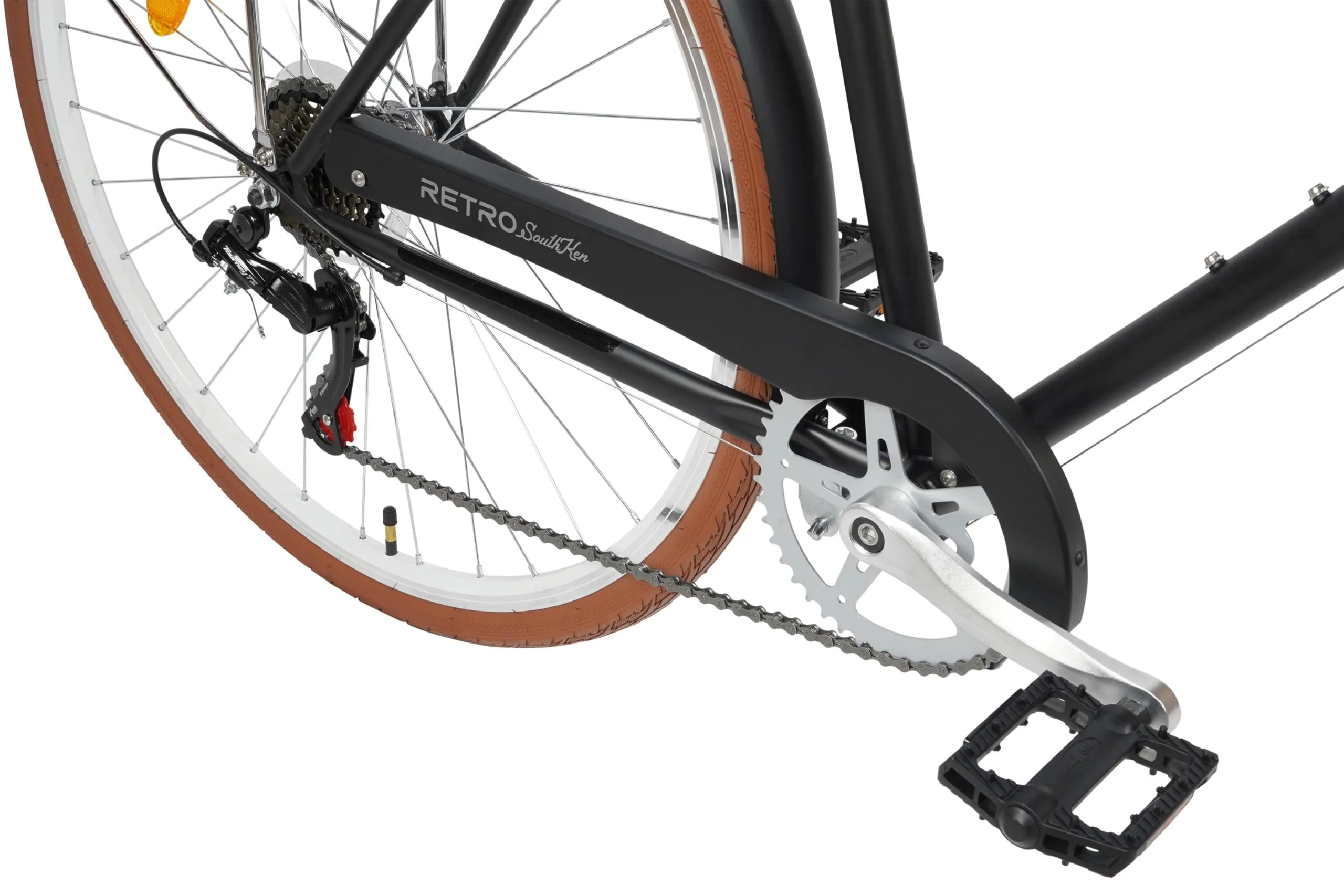 FabricBike Southken - City Bike 28 Zoll, Cityräder, klassisches Stadtrad, Fahrrad mit Korb, bequemer Sattel, 7-Gang-Schaltung (Southken Matte Black, L-58cm) - Image 5