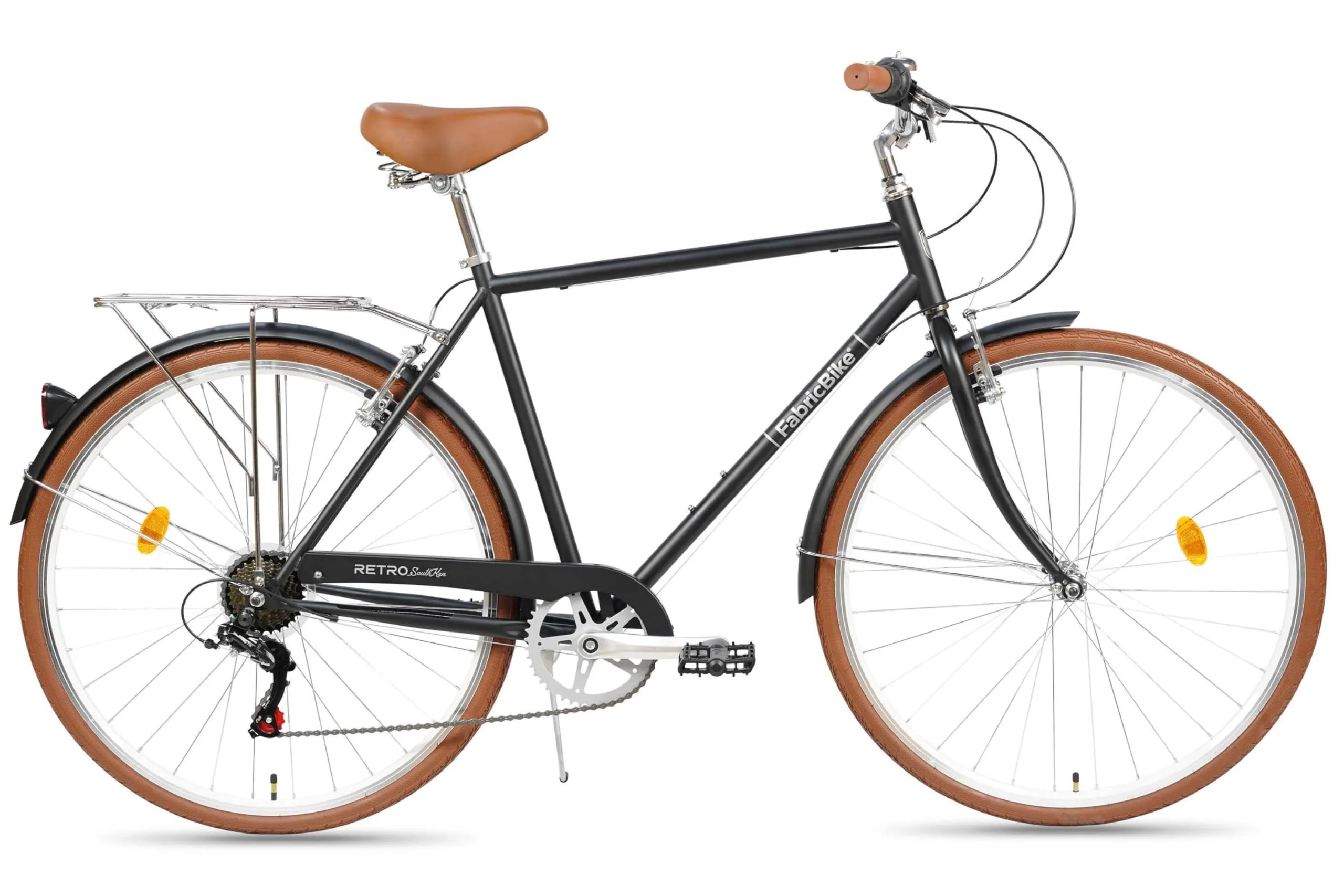 FabricBike Southken - City Bike 28 Zoll, Cityräder, klassisches Stadtrad, Fahrrad mit Korb, bequemer Sattel, 7-Gang-Schaltung (Southken Matte Black, L-58cm) - Image 8