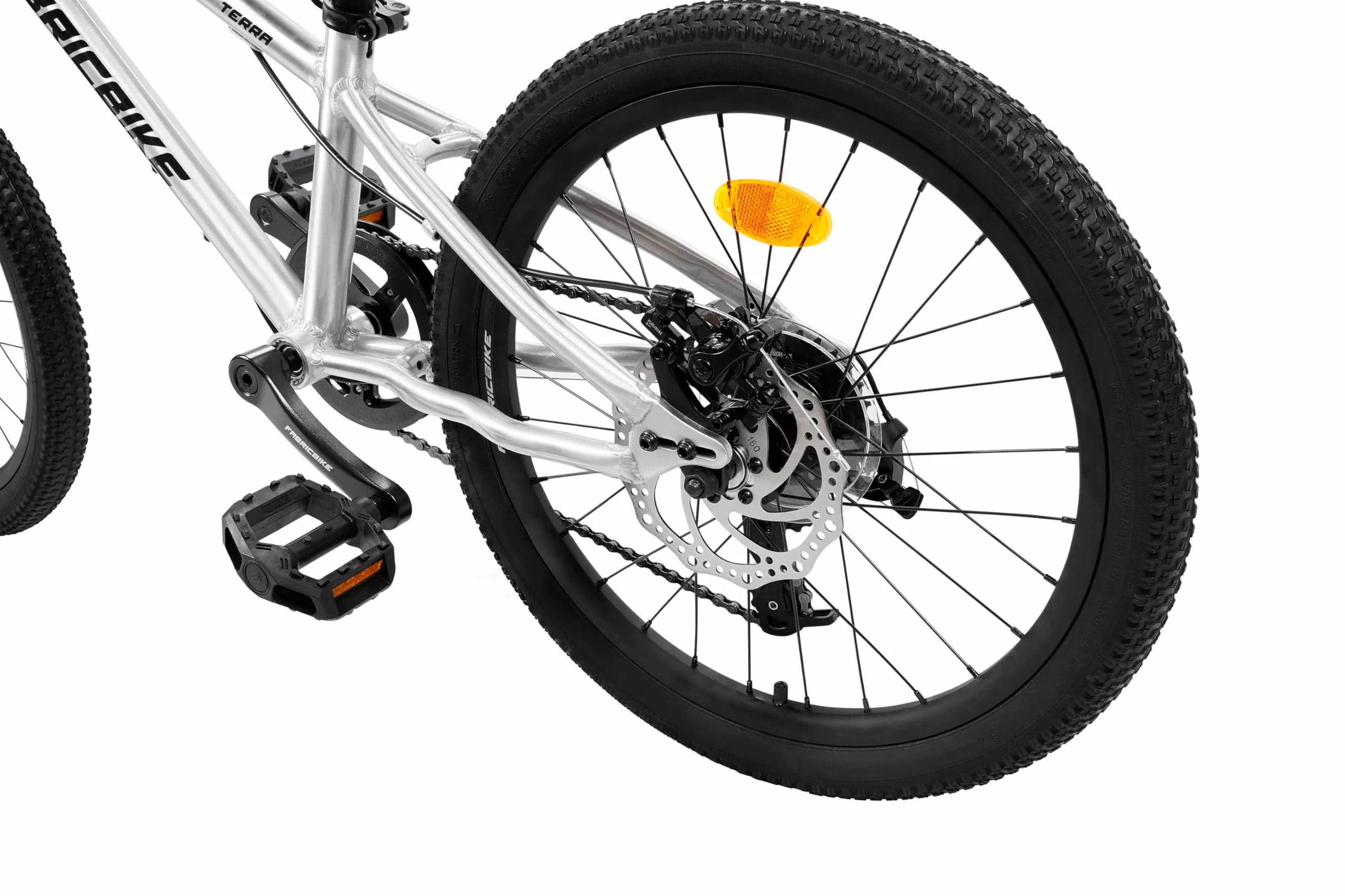 FabricBike Terra - Alu Mountainbike Jugendfahrrad 20 Zoll ab 6, 7 und 8 Jahre, 7-Gang-Schaltung, Scheibenbremse, Federgabel, Kinder Fahrrad (Polished) - Image 3
