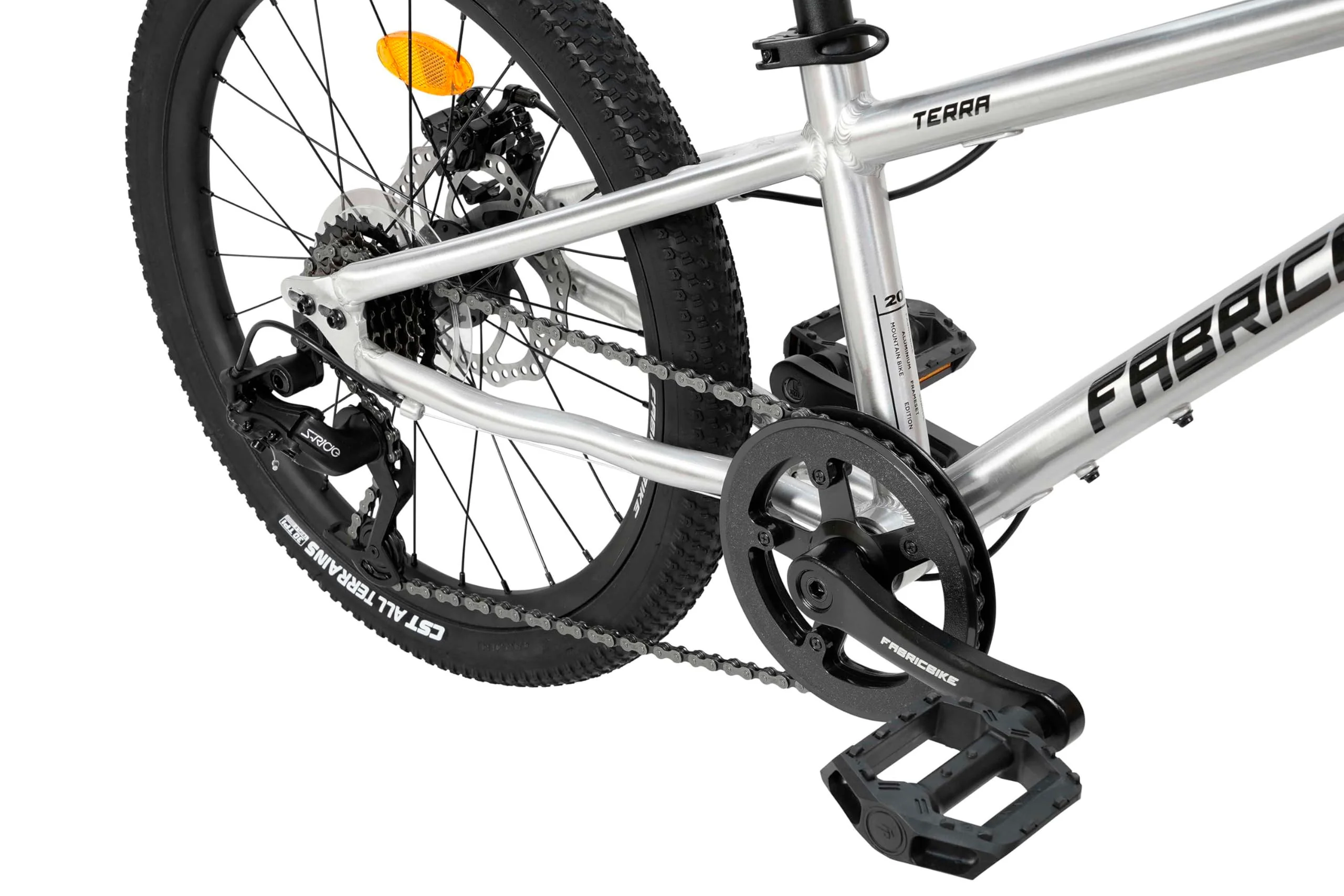 FabricBike Terra - Alu Mountainbike Jugendfahrrad 20 Zoll ab 6, 7 und 8 Jahre, 7-Gang-Schaltung, Scheibenbremse, Federgabel, Kinder Fahrrad (Polished) - Image 4