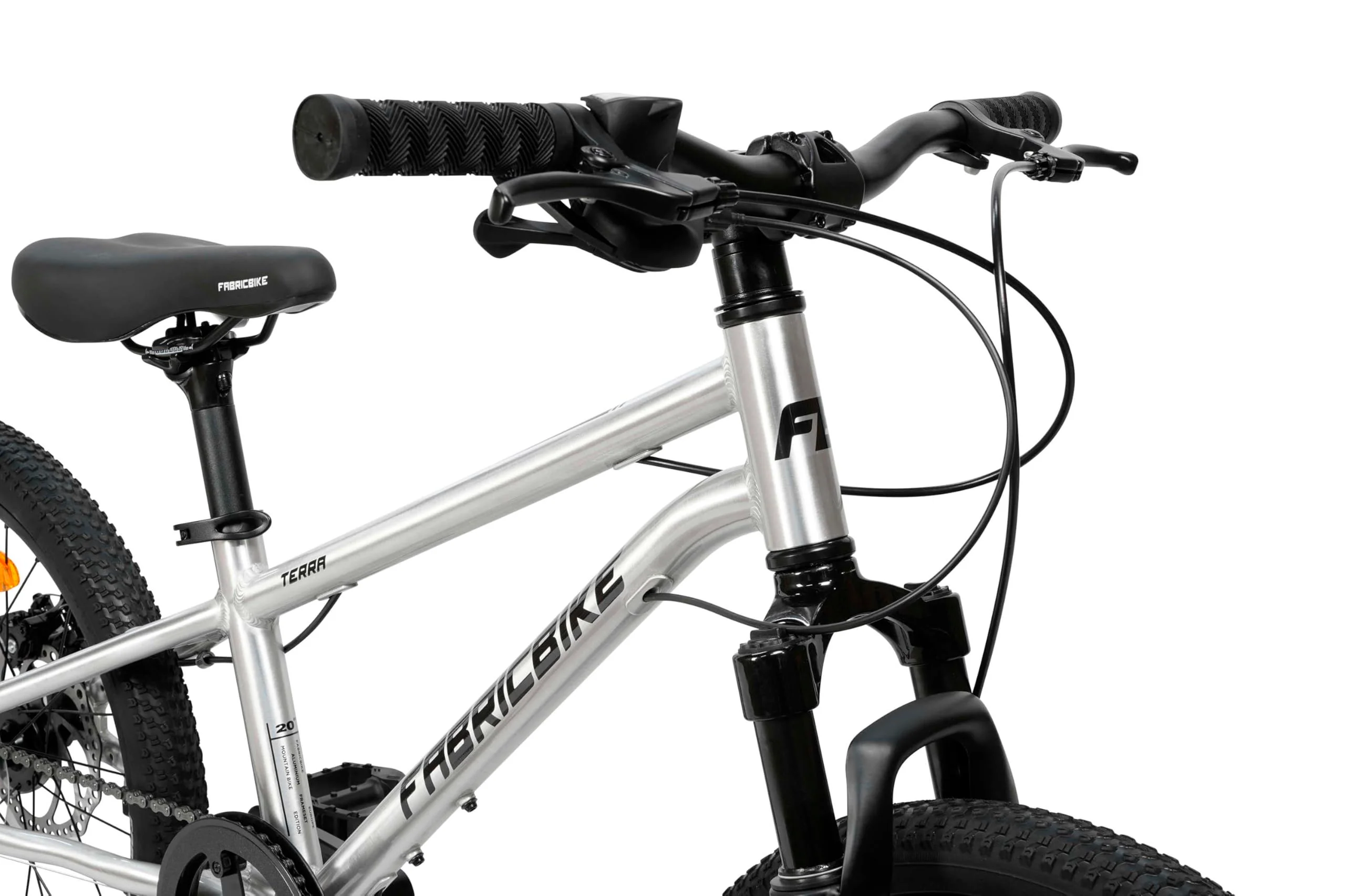 FabricBike Terra - Alu Mountainbike Jugendfahrrad 20 Zoll ab 6, 7 und 8 Jahre, 7-Gang-Schaltung, Scheibenbremse, Federgabel, Kinder Fahrrad (Polished) - Image 8