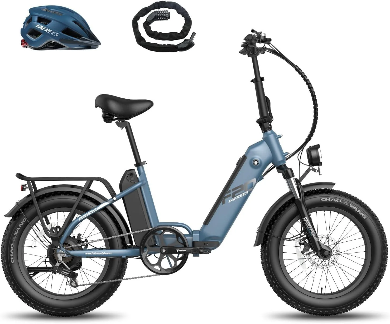 Fafrees 2 Elektro-Fahrradbatterien, 20 x 4,0 Zoll (20 x 4,0 Zoll), klappbares E-Bike für Herren, 48 V / 10,4 Ah x 2 (20,8 Ah insgesamt), E-Bike mit Pedalunterstützung 140 km, Fat-Bike für Damen (Blau) - Image 6