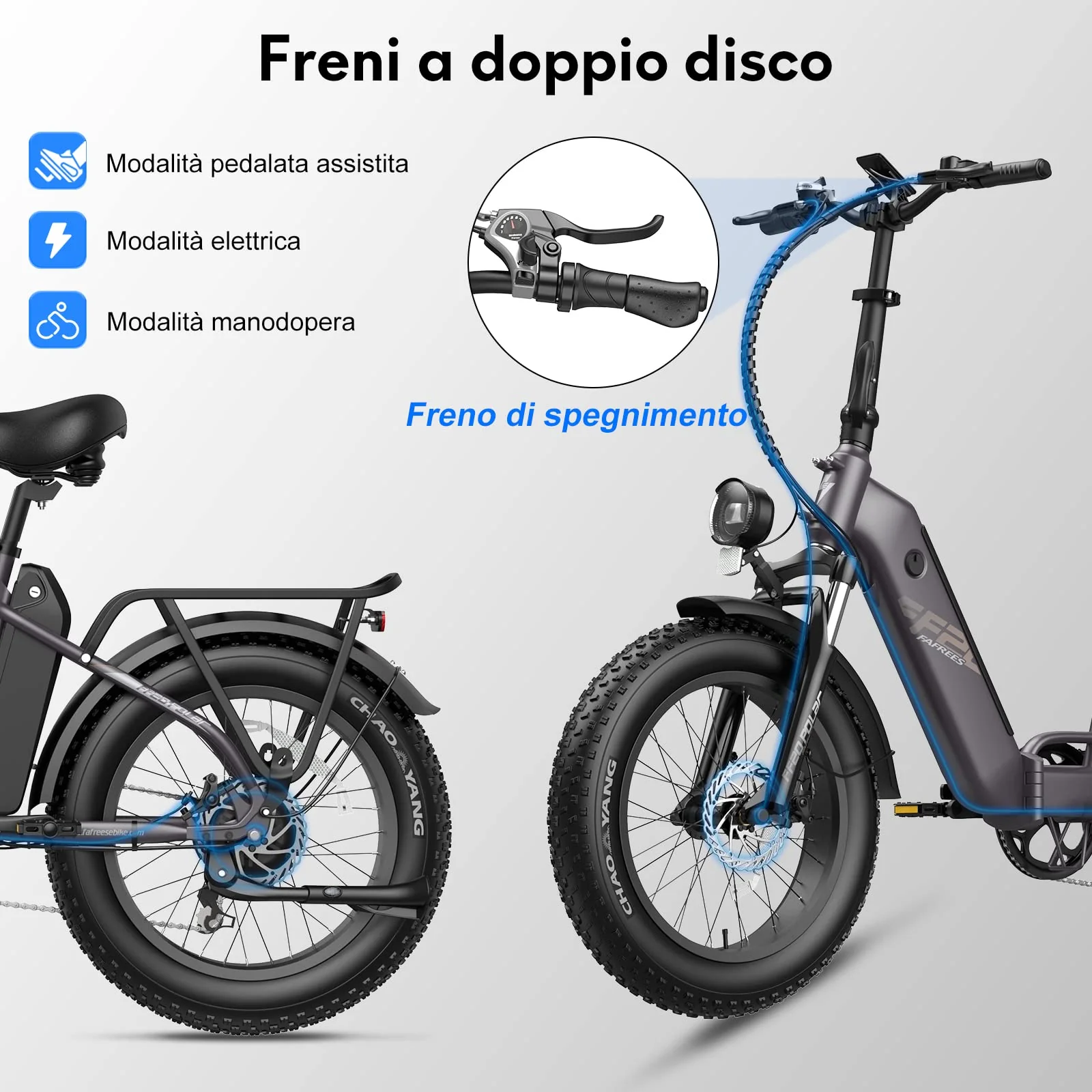 Fafrees 2 Elektro-Fahrradbatterien, 20 x 4,0 Zoll (20 x 4,0 Zoll), klappbares E-Bike für Herren, 48 V / 10,4 Ah x 2 (20,8 Ah insgesamt), E-Bike mit Pedalunterstützung 140 km, Fat-Bike für Damen (blue) - Image 9