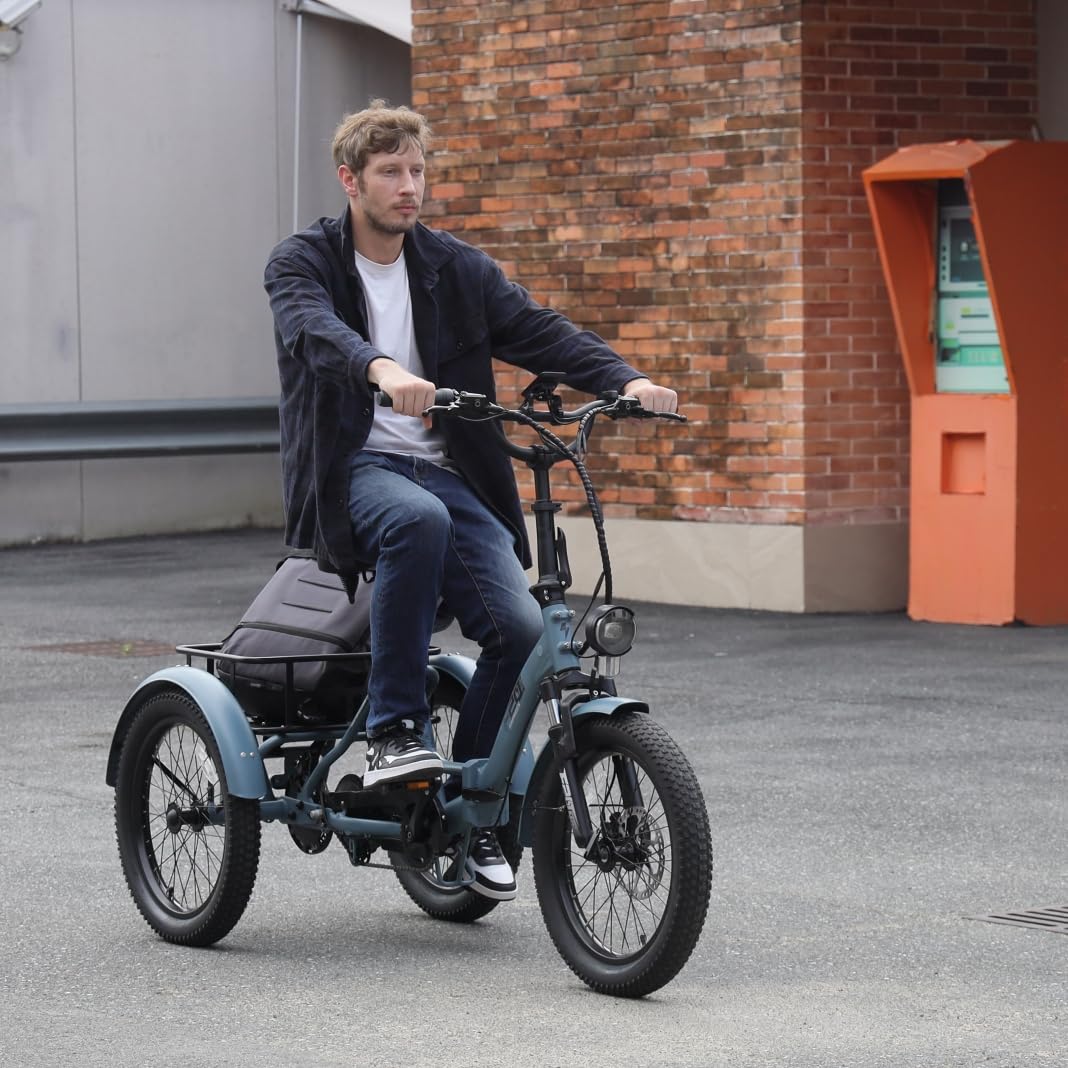 Fafrees E Bike 3 Rad, E Bike Dreirad für Erwachsene 48V 21Ah Akku, F20 Mate Ebike Klapprad fatbike Lastenfahrrad 20 * 3.0 Zoll, 65N.m Dreirad für senioren Reichweite bis zu 65-115Km, Blau - Image 9