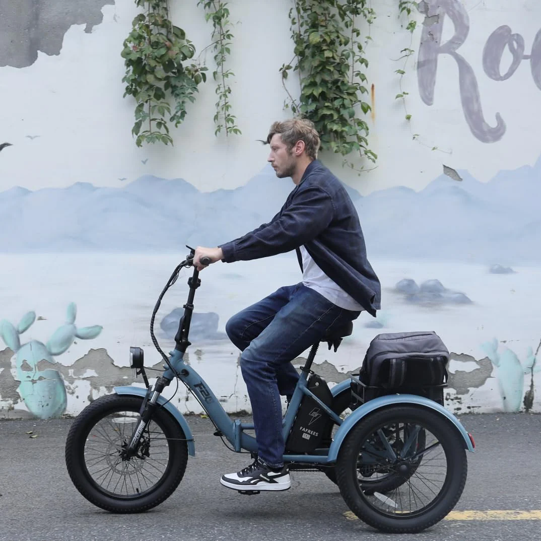 Fafrees E Bike 3 Rad, F20 Mate ebike klapprad Lastenfahrrad 20"*3.0 Zoll, e Bike Dreirad für Erwachsene 48V 21Ah Akku, 65N.m 25km/h, Dreirad für senioren (Kleiner hinterer Korb, Blau) - Image 9