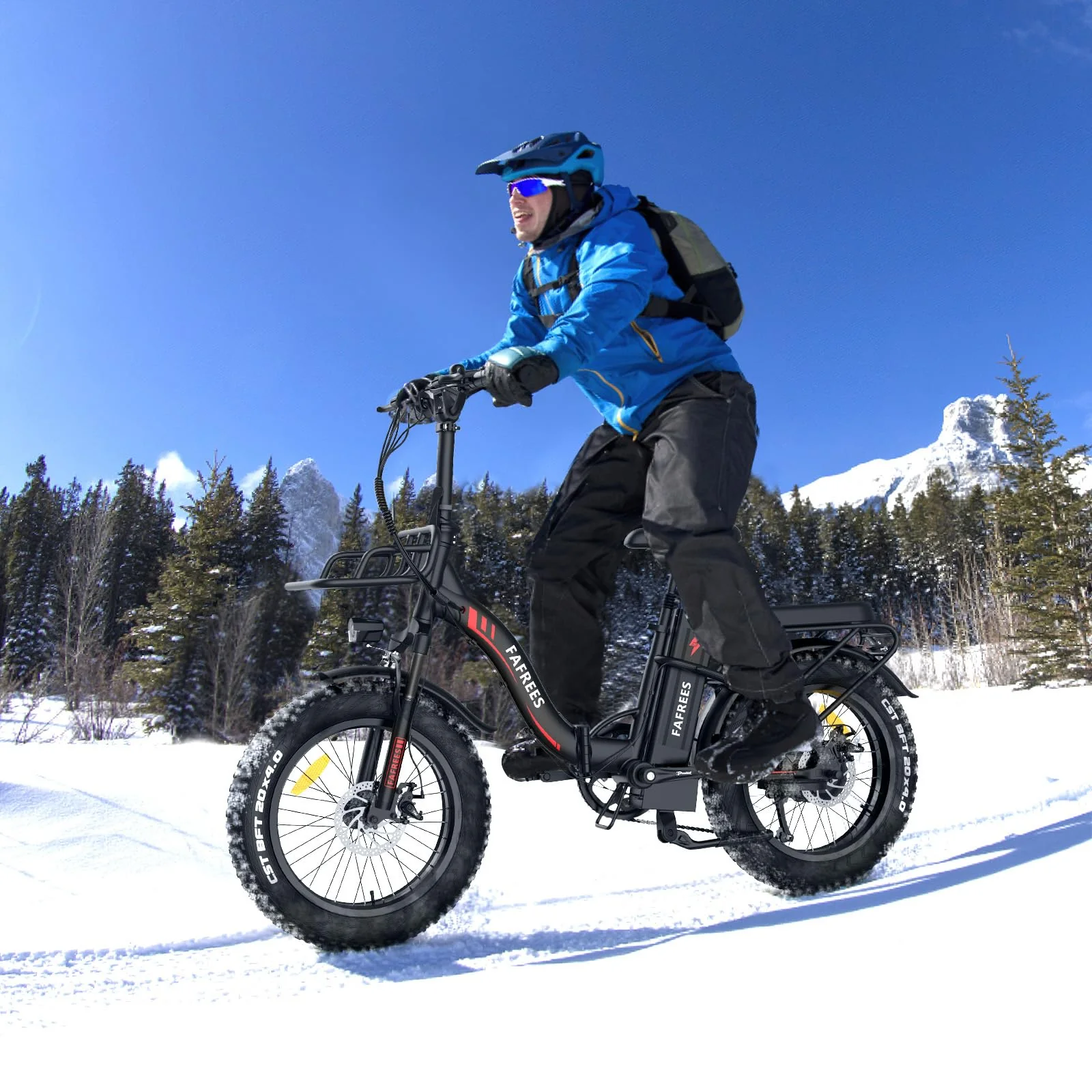 Fafrees E Bike für Männer Frauen, 20 Zoll Elektrofahrrad Faltrad mit 48 V 22.5 Ah herausnehmbarem Akku, 4.0 Fat Tyre Mountain E-Bike mit 7S Gängen, F20 Max (buntes Blau) - Image 2