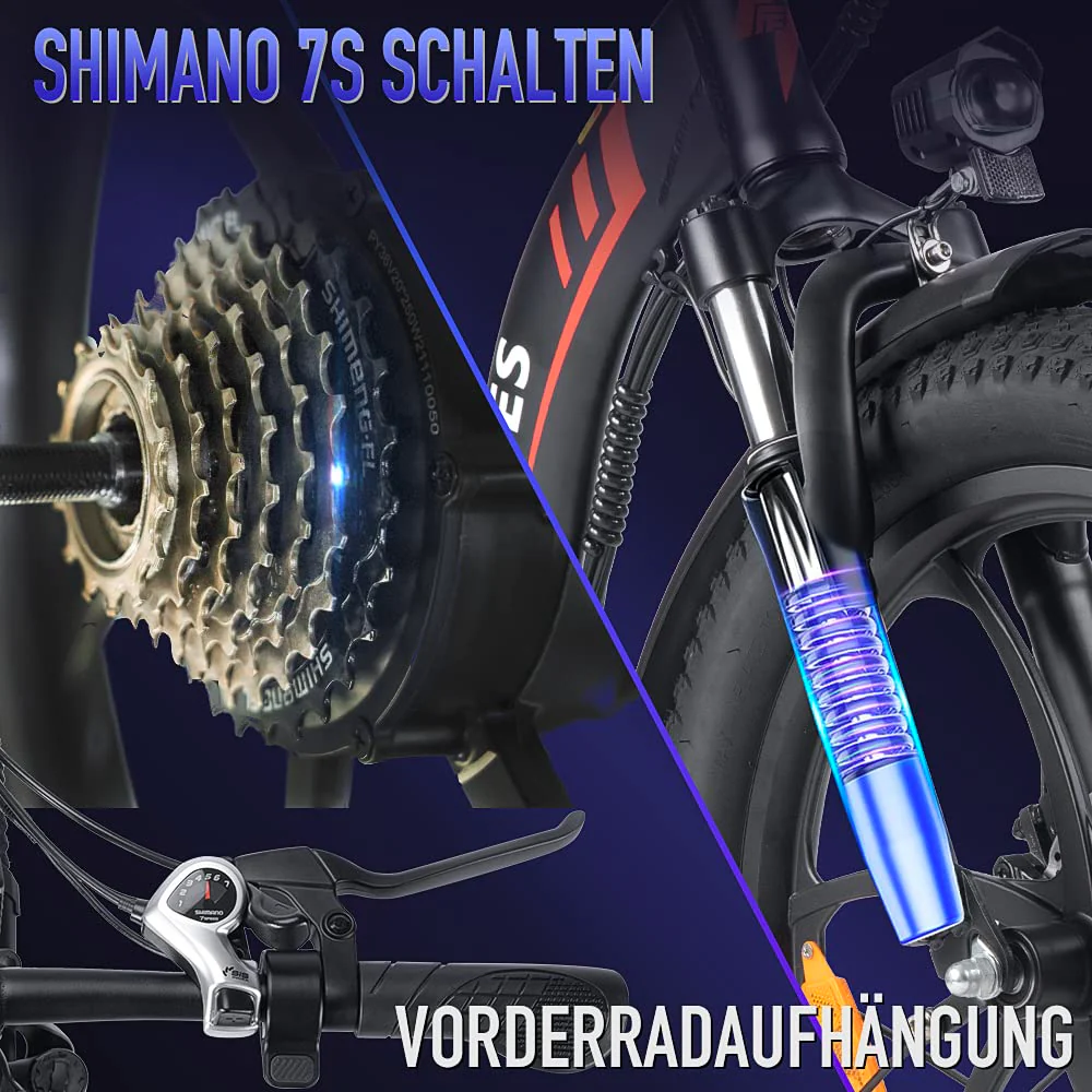 Fafrees F20 E-Bike Klapprad 20 Zoll Elektrofahrrad für Herren Damen 250W Motorund mit 36V 16AH abnehmbarem Akku City Bike 7S E-Mountainbike 20"*3.0 Fat Tire - Image 6