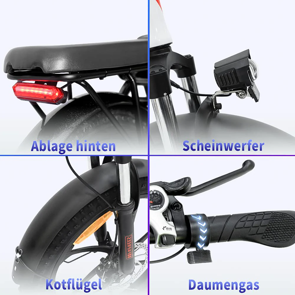Fafrees F20 Fatbike Herren E-Bike Klapprad 20 Zoll mit 36V 16AH Akku für Pendeln, [ Offiziell ] E Bike Damen Klappbar 250W, 25km/h Ebike Mountainbike 150kg, StVO. Bremslicht - Image 2