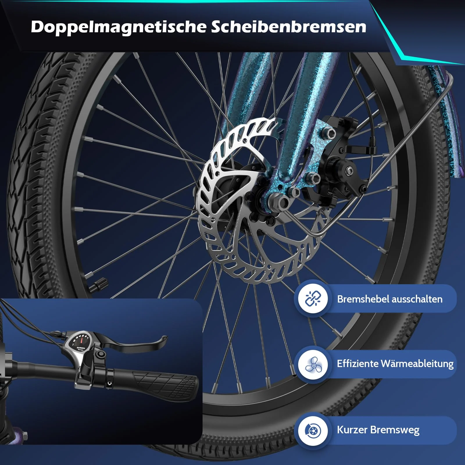 Fafrees F20 Lasting Premium City Faltrad Ebike | 250W Elektrofahrrad mit 36V 18.2Ah Akku (140kg Tragkraft) | StVZO-Zugelassen | Effiziente Fahrt (Hecktasche + Handyhalterung, Schwarz) - Image 3