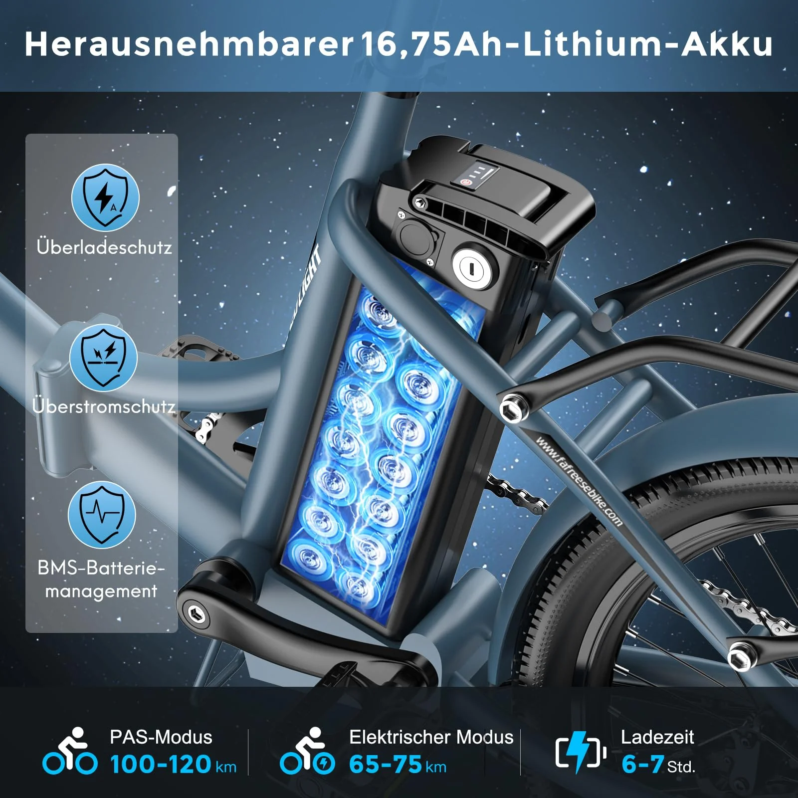 Fafrees F20 Lite, Klapprad e-Bike 20 Zoll, Elektrofahrrad 36V 16.75Ah, City EBike Herren Damen 250W 25km/h, e-Bike klapprad Reichweite bis zu 65-130 km E-Fahrrad, Schwarz - Image 5